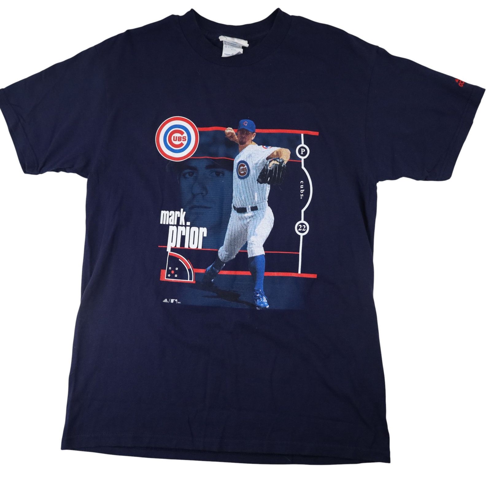 Adidas × MLB × Vintage Vintage Adidas Chicago Cubs Mark Prior Graphic T Shirt Size US M / EU 48-50 / 2 - 1 Thumbnail