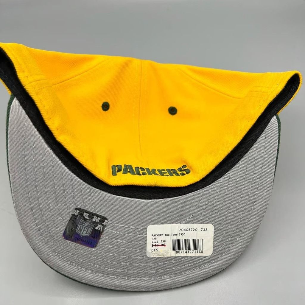 New Era Green Bay Packers Hat Men 7 3/8 59Fifty New Era Fitted Cap Size ONE SIZE - 4 Thumbnail