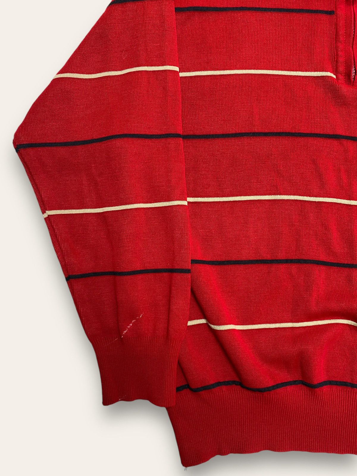 Paul & Shark 90s Vintage PAUL SHARK Red Striped 1/3 Zip Sweatshirt Size US XL / EU 56 / 4 - 6 Thumbnail