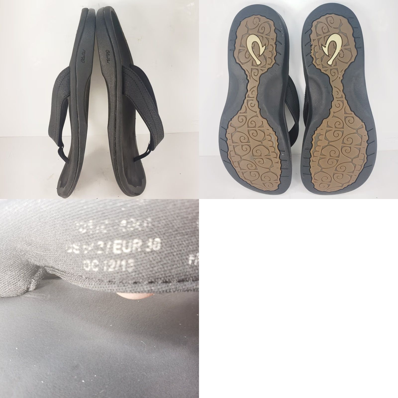Olukai VINTAGE OluKai Women's Sandal Ohana Thong Flip Flop Black Slip On Casual Beach 8 US 38 EU Women Mens? Size US 8 / IT 38 - 8 Thumbnail