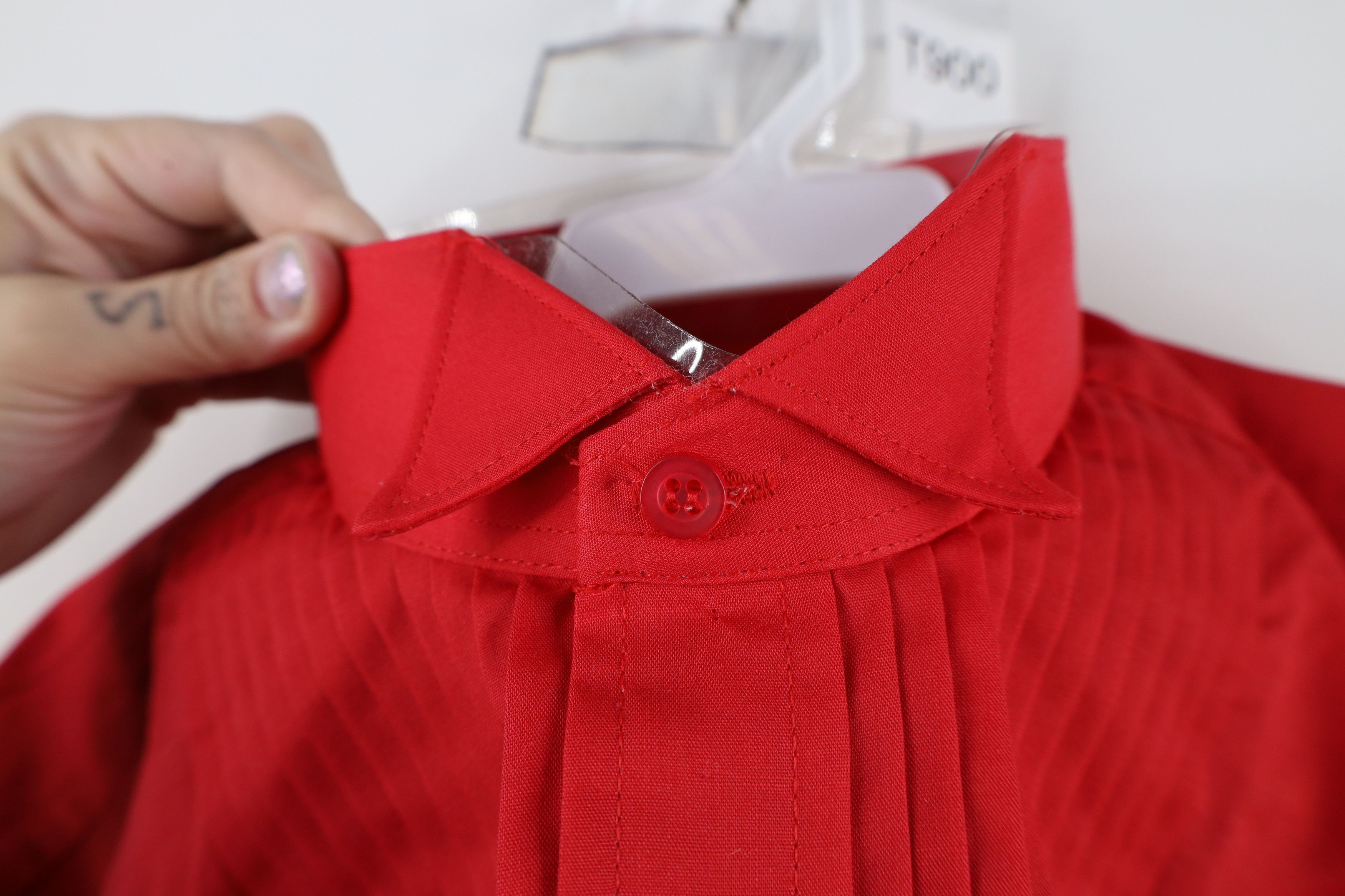 Vintage Deadstock Vintage 90s Tuxedo Prom Formal Button Shirt Red Size US L / EU 52-54 / 3 - 7 Thumbnail