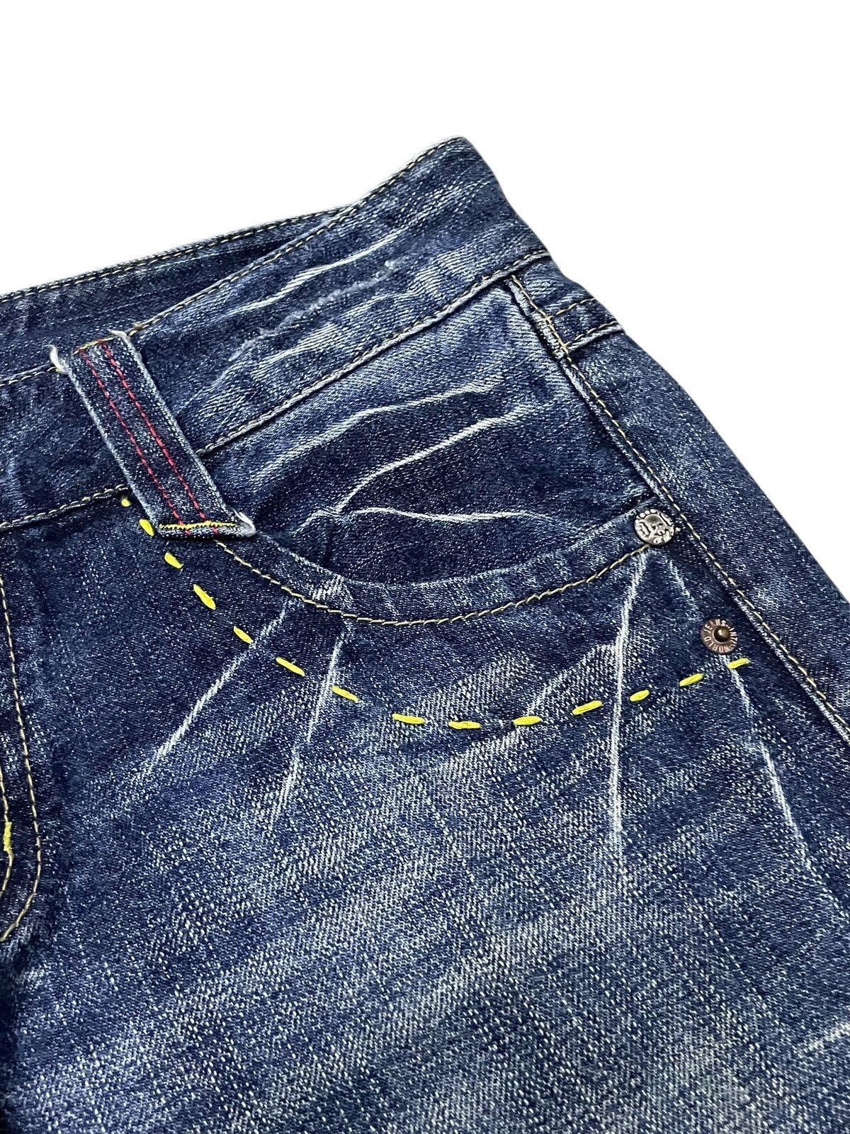 Japanese Brand × Le Grande Bleu (L.G.B.) Oririn Japan Flare Wide Leg Feathers Wings Embroidered Jeans Size US 31 - 20 Thumbnail