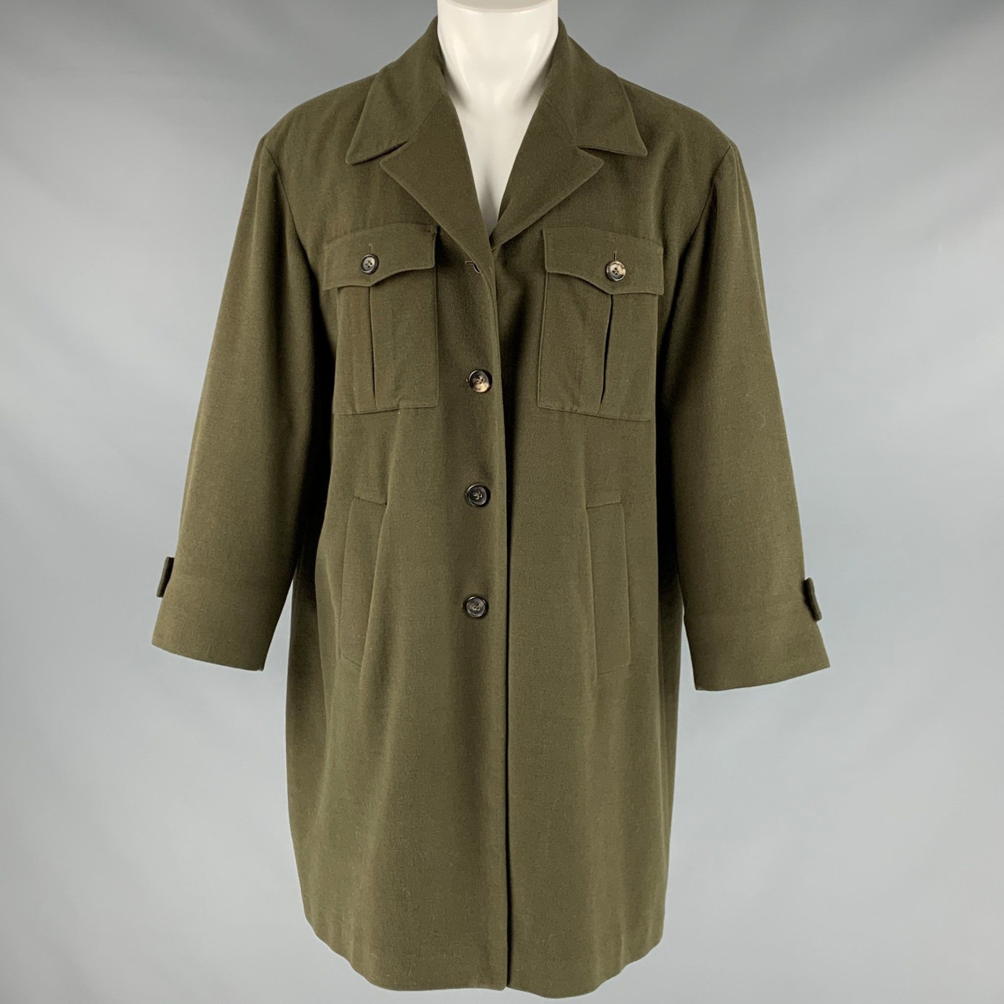 image of Jil Sander Green Lambswool Angora Coat, Men's (Size Medium)