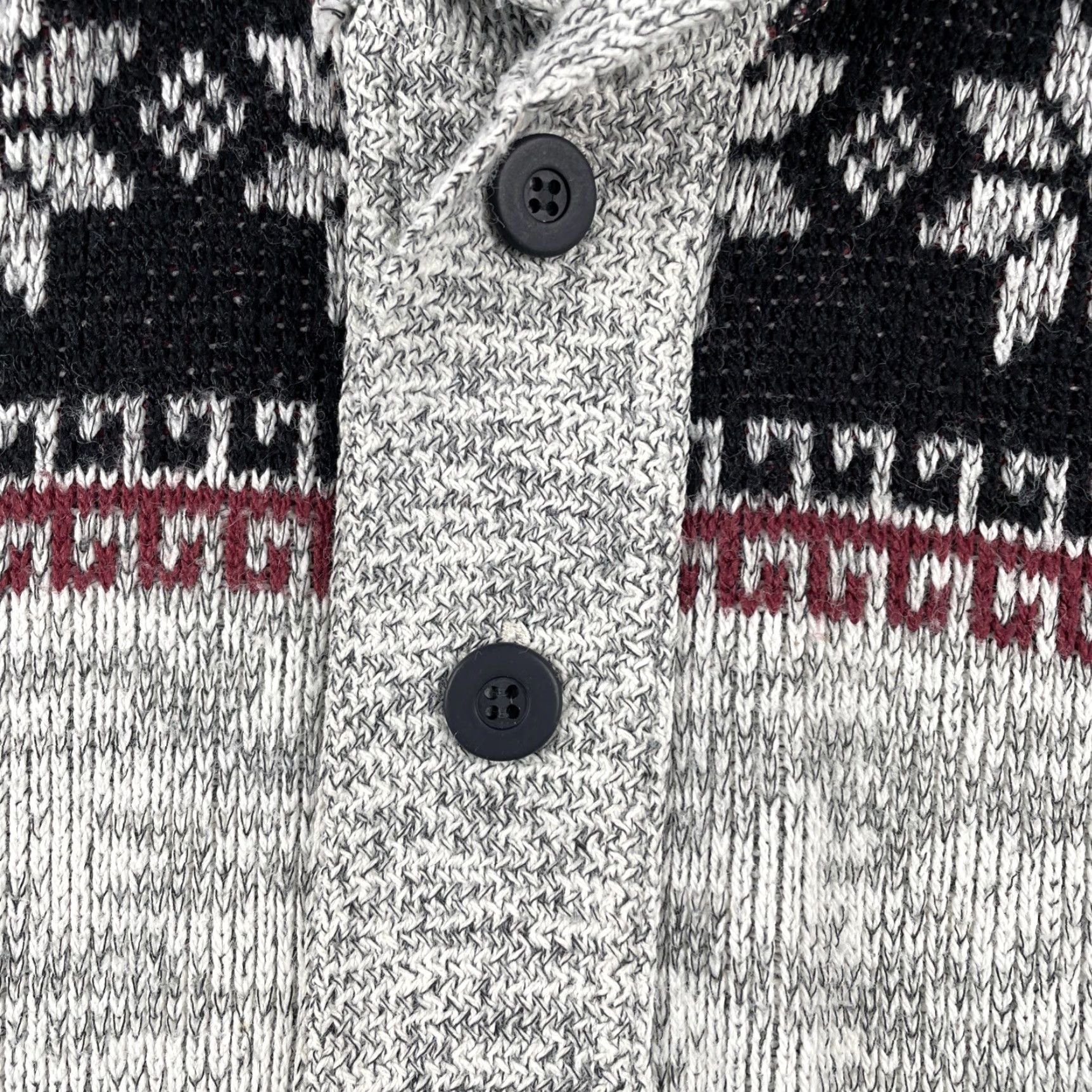 Vintage Vtg Unbranded Cardigan Sweater Geometric Stripe Design Long Sleeve Knit Collar Gray Large Men Notes: CozySoft Winter Snowflake Design Size US L / EU 52-54 / 3 - 4 Thumbnail