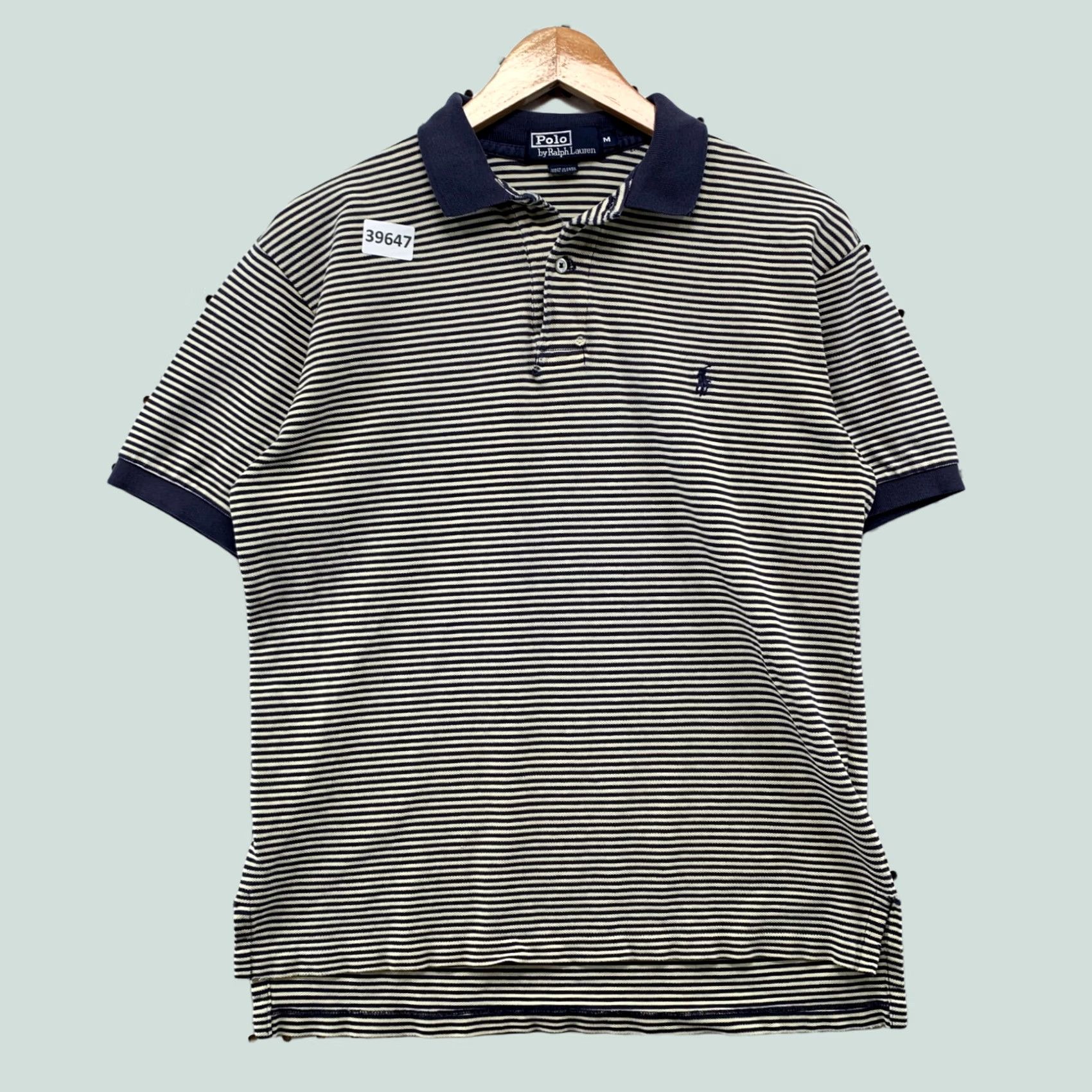 Polo Ralph Lauren VINTAGE Polo Ralph Lauren Collared Shirt Mens Medium Blue White Striped Preppy 20x25.5 Size US M / EU 48-50 / 2 - 1 Thumbnail