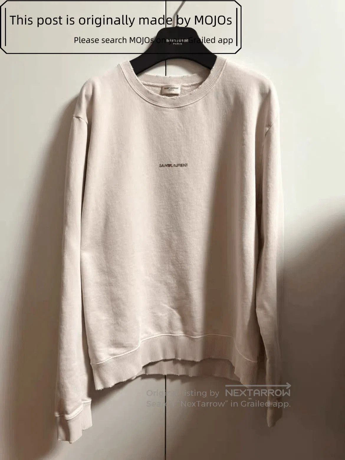 Saint Laurent Paris Saint Laurent Paris Front Logo Light Pink Sweatshirt mojos1 Size US XXL / EU 58 / 5 - 1 Thumbnail