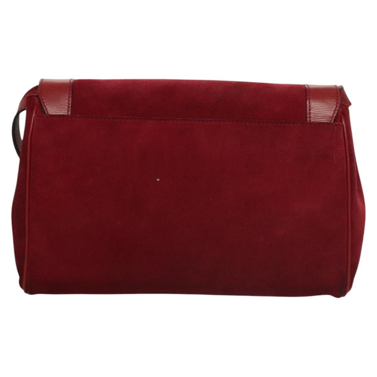 Celine CELINE Shoulder Bag Suede Leather Red Gold Size ONE SIZE - 3 Thumbnail