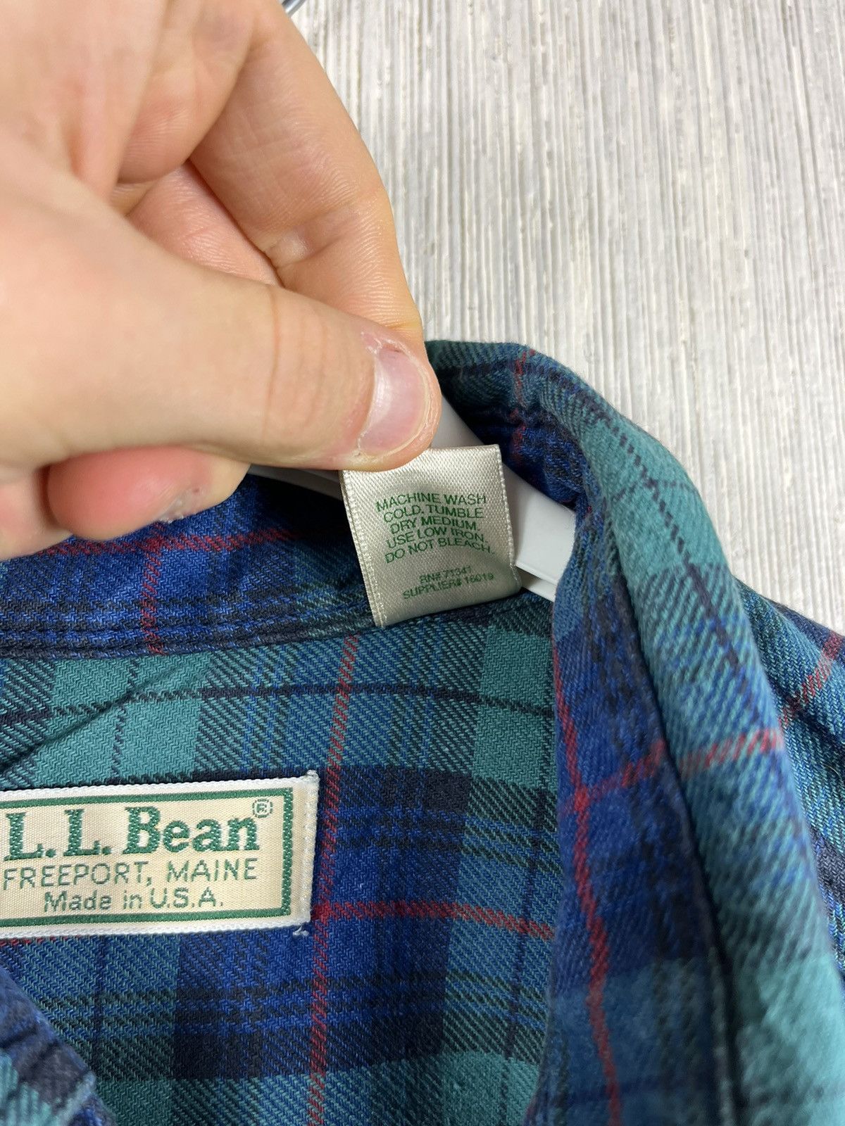 Flannel × L.L. Bean Vintage LL Bean plaid tartan flannel shirt USA with pocket Size US L / EU 52-54 / 3 - 18 Thumbnail