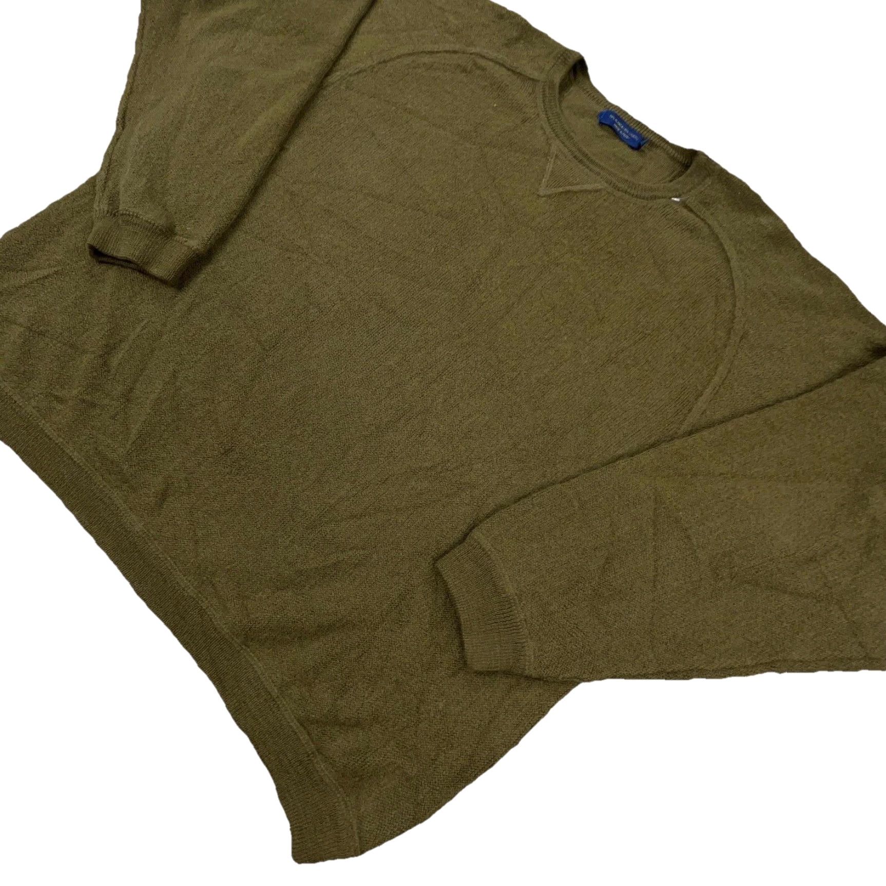 Olive Stephen Gold Men's Sweater XL Green Alpaca Lyocell Crew Neck Pullover Knit Casual Outdoor 90s? Size US XL / EU 56 / 4 - 2 Thumbnail