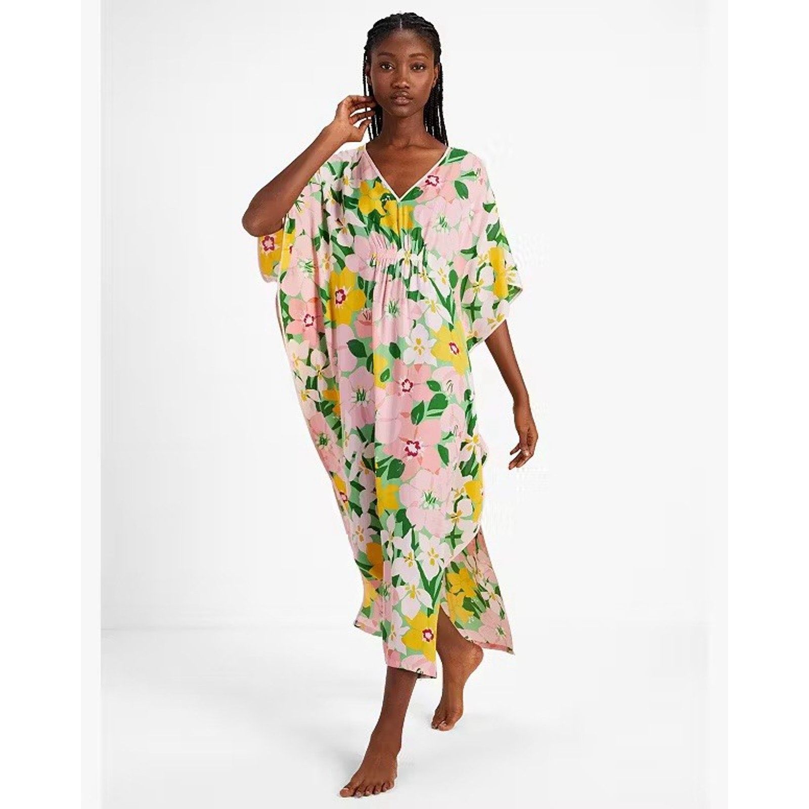 Kate Spade KATE SPADE Caftan Dress L/XL Painterly Petals Floral Muumuu Size XL / US 12-14 / IT 48-50 - 8 Thumbnail