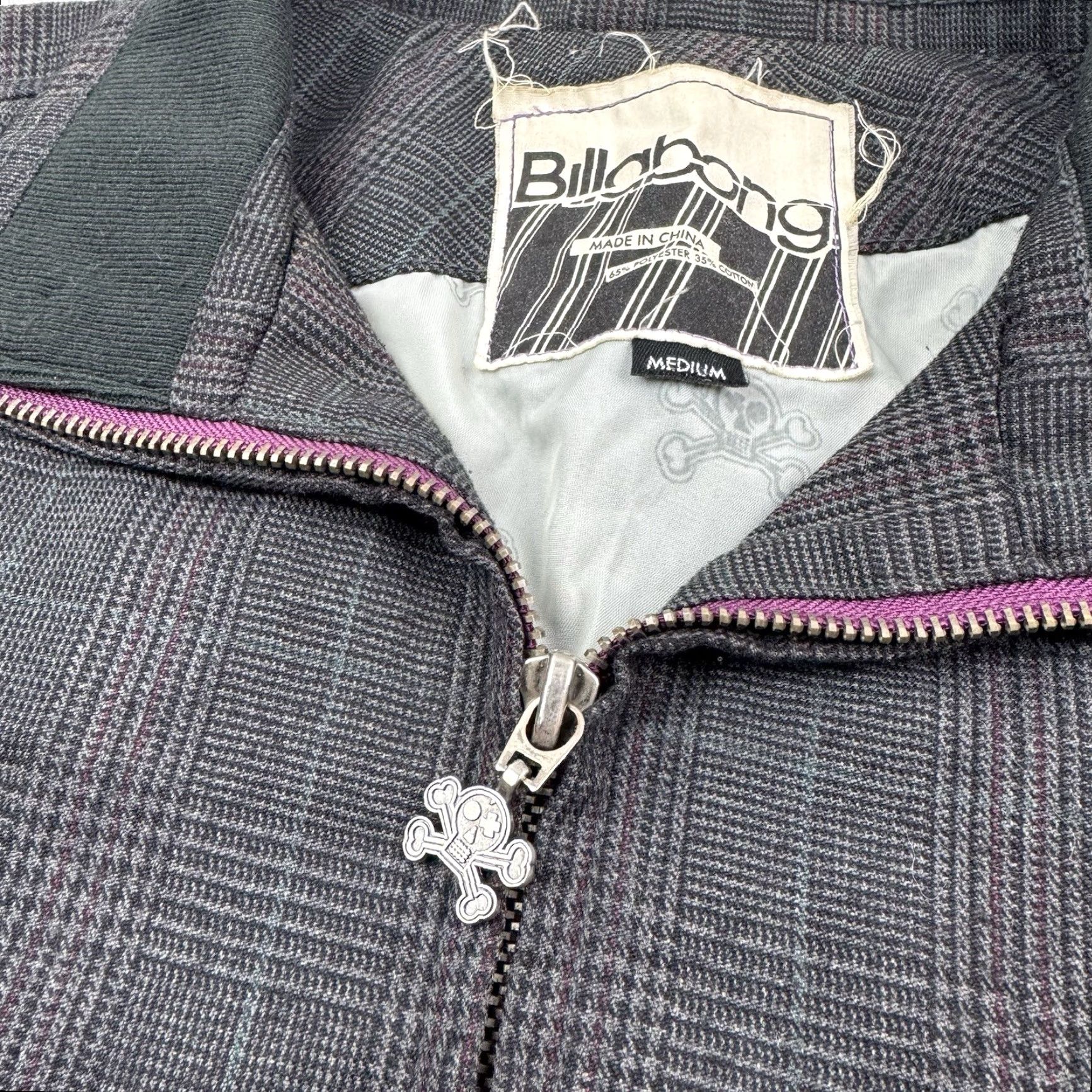 Billabong VINTAGE Billabong Jacket Adult M Plaid Full Zip Grunge Surf Hipster Collar Mens Size US M / EU 48-50 / 2 - 7 Thumbnail
