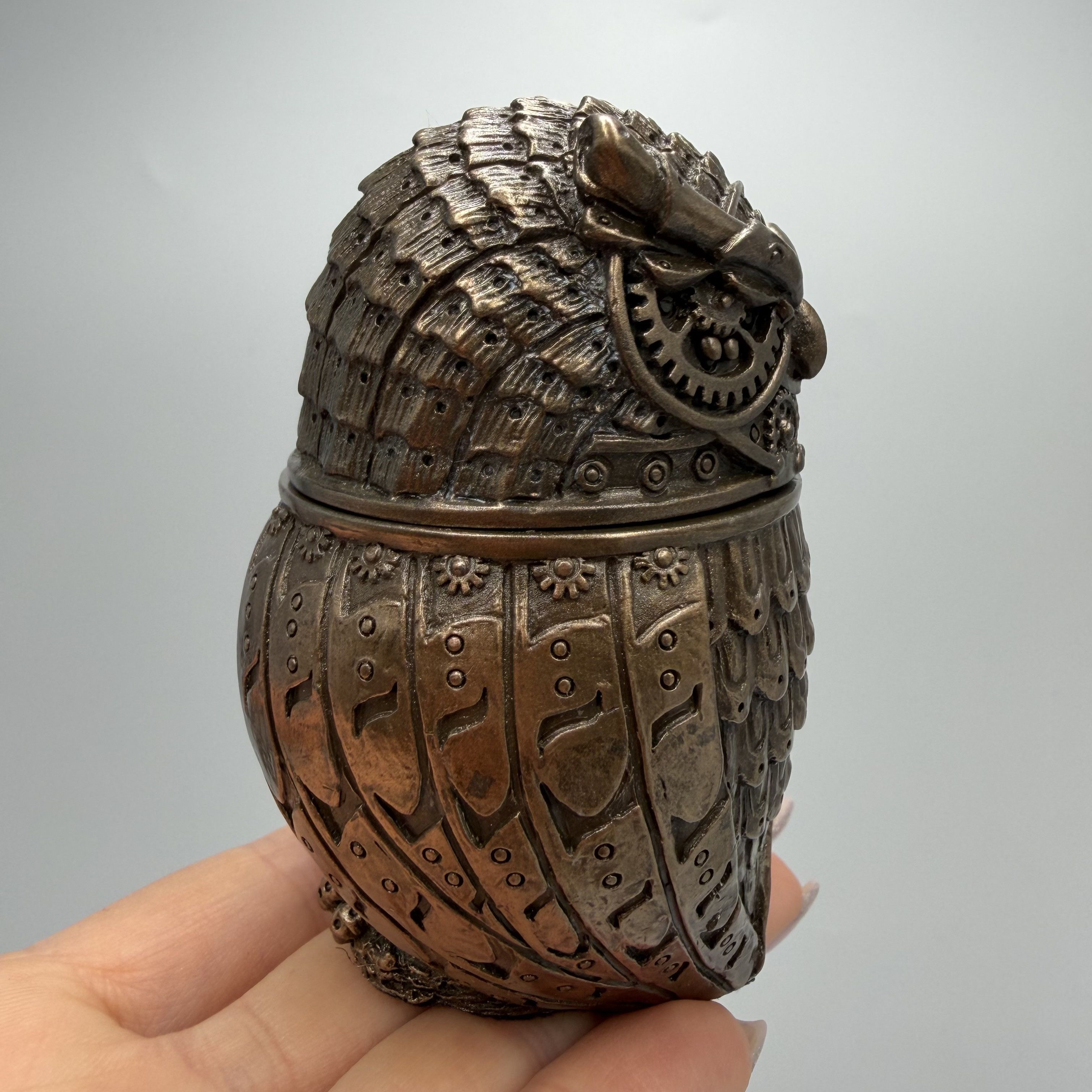 Other Owl Trinket Box Bronze Finish Polystone Jewelry Box Gift Size ONE SIZE - 3 Thumbnail