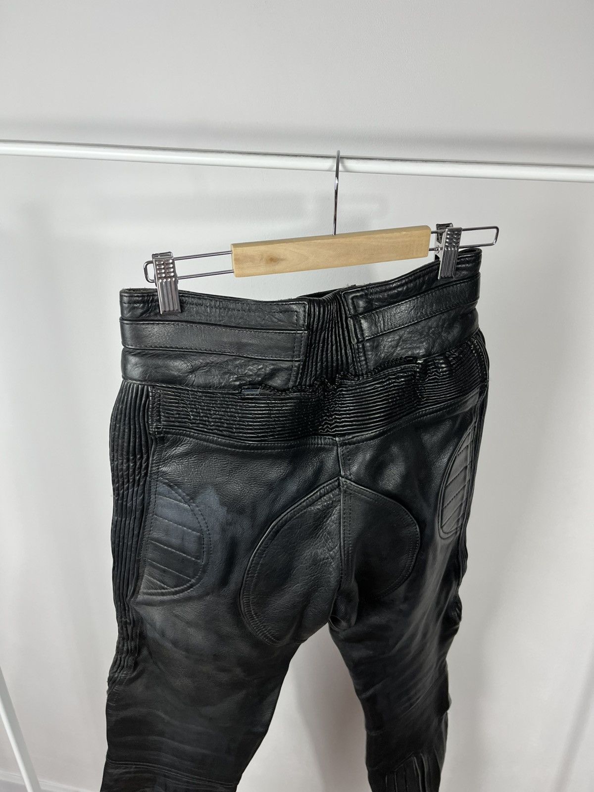 Leather Black Leather Motorcycle Pants Biker Riding Moto Pants Size US 28 / EU 44 - 16 Thumbnail