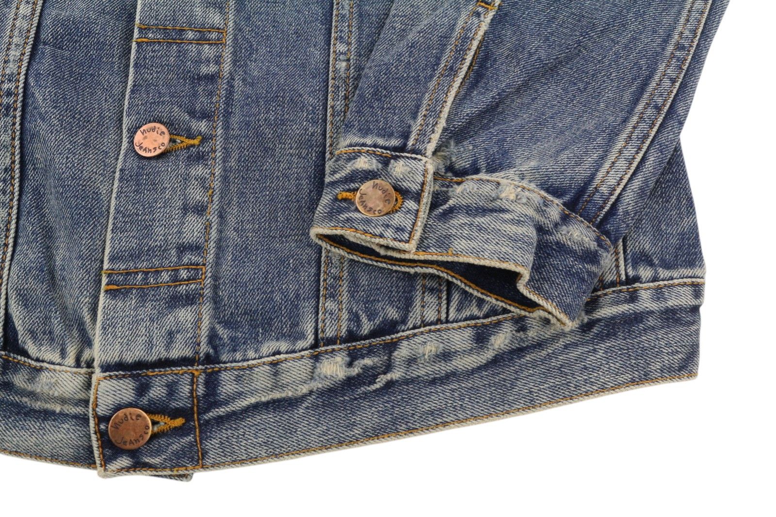 Nudie Jeans BILLY M Shimmering Indigo Button-Up Ripped Denim 85888 Size US M / EU 48-50 / 2 - 4 Thumbnail