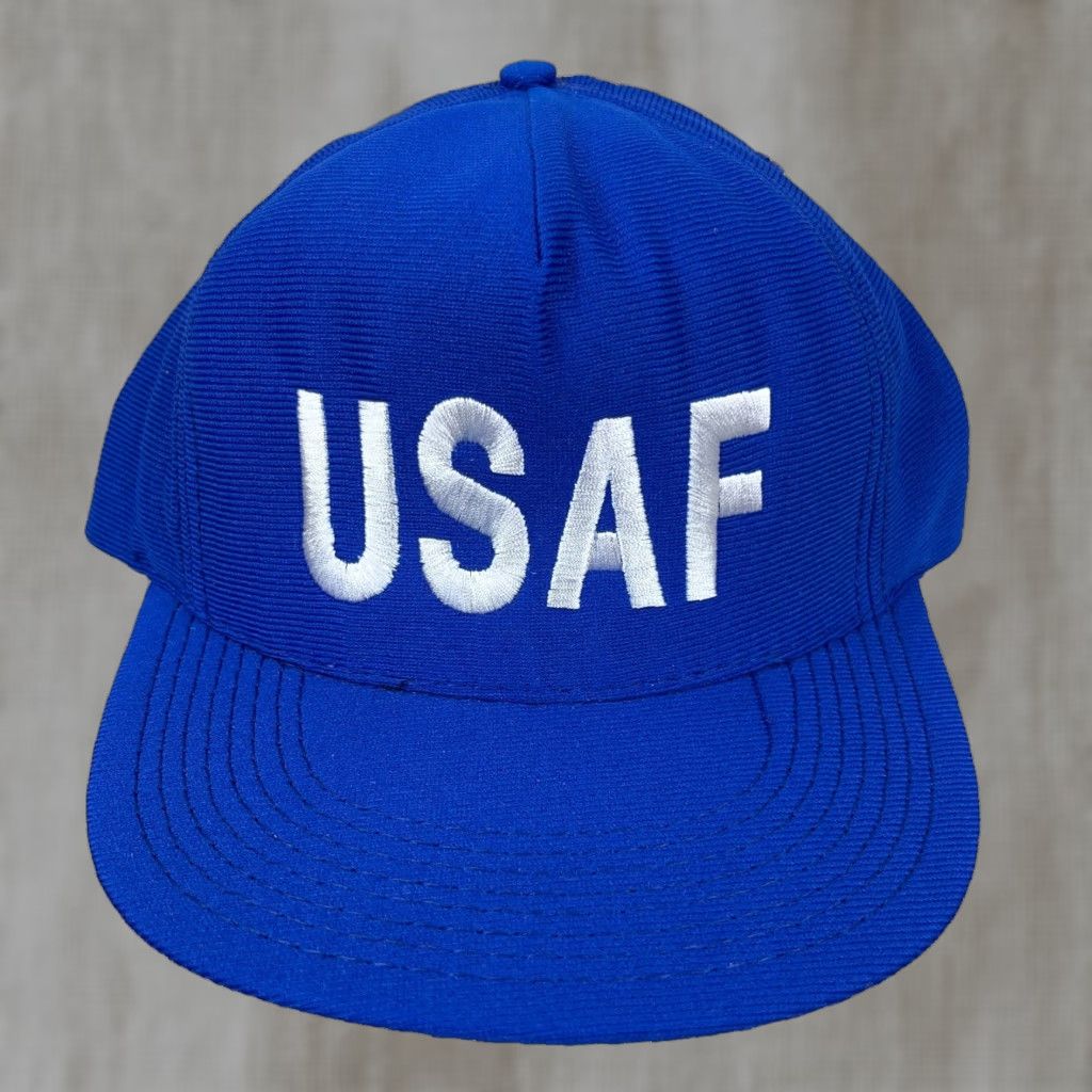 Vintage VINTAGE Eagle Crest Hat Cap Snapback United States Military 90s USAF Blue Men's One Size Size ONE SIZE - 1 Thumbnail