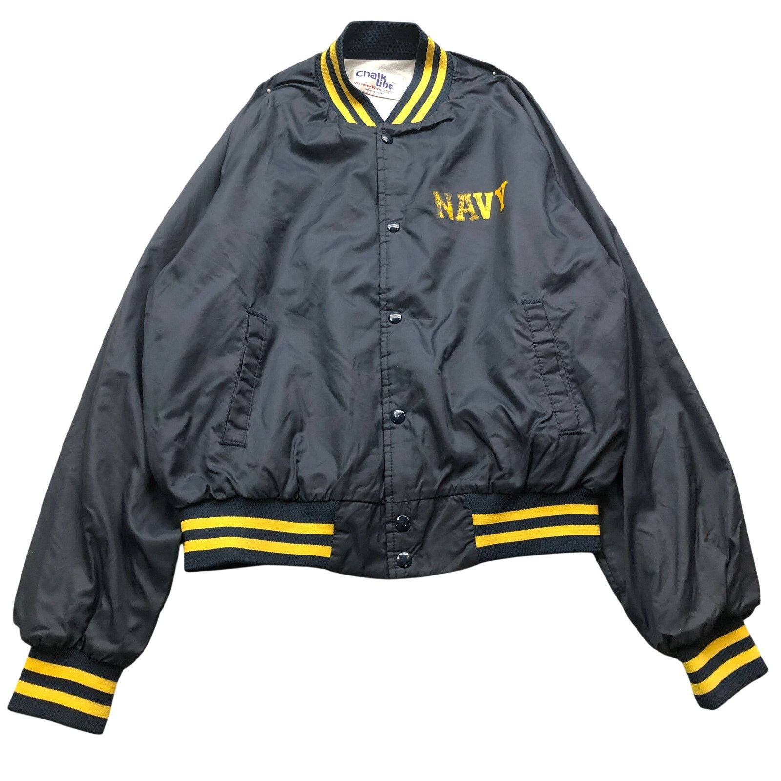 Chalk Line Vintage 80s Chalk Line US Navy Bomber Jacket Mens Large Size US L / EU 52-54 / 3 - 1 Thumbnail