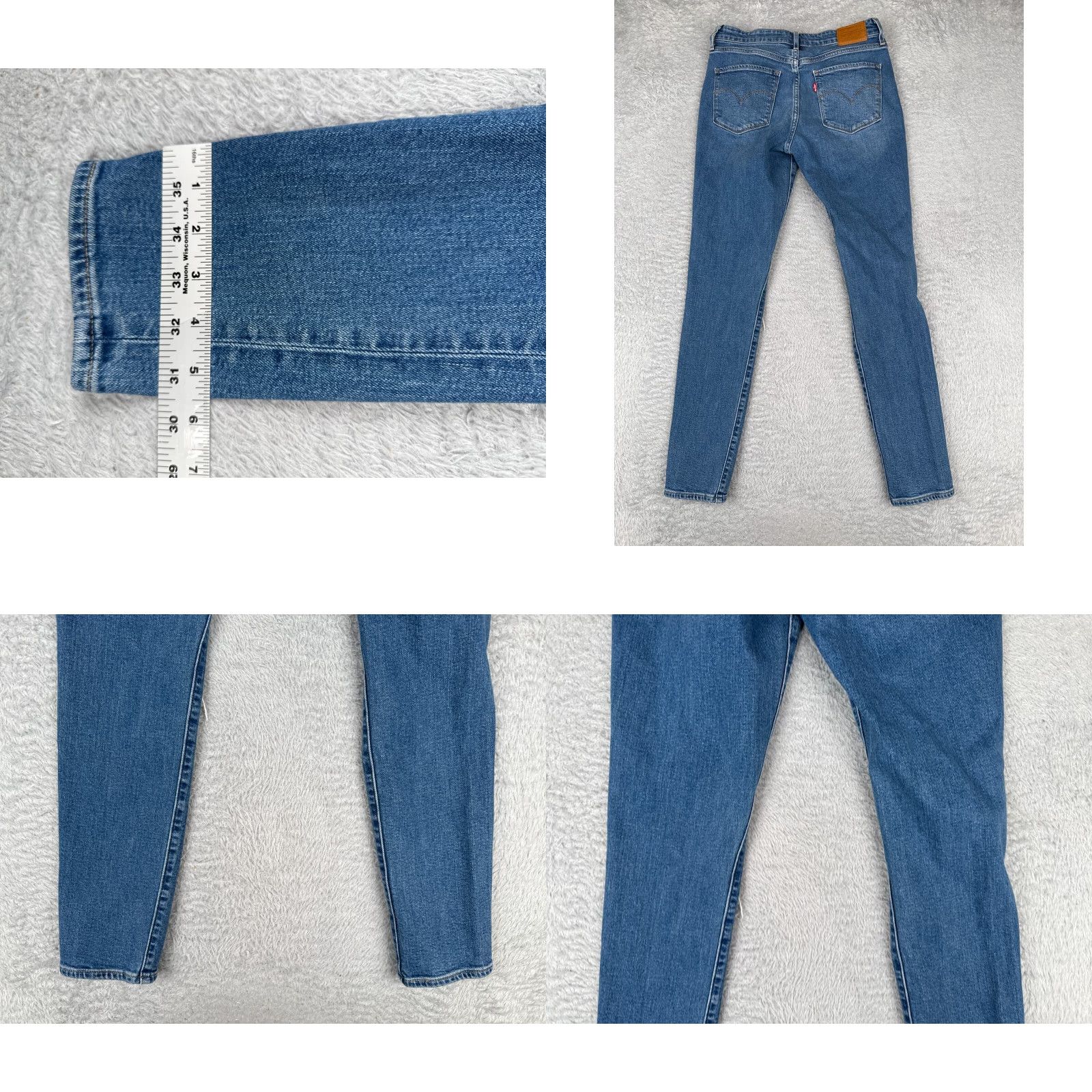 Levi's VINTAGE Levi's Jeans Women 29 Blue Denim Skinny 700 Series High Rise Regular 28x29 Modern Distressed Cotton Blend Casual Womens Jeans Size 29" - 10 Thumbnail