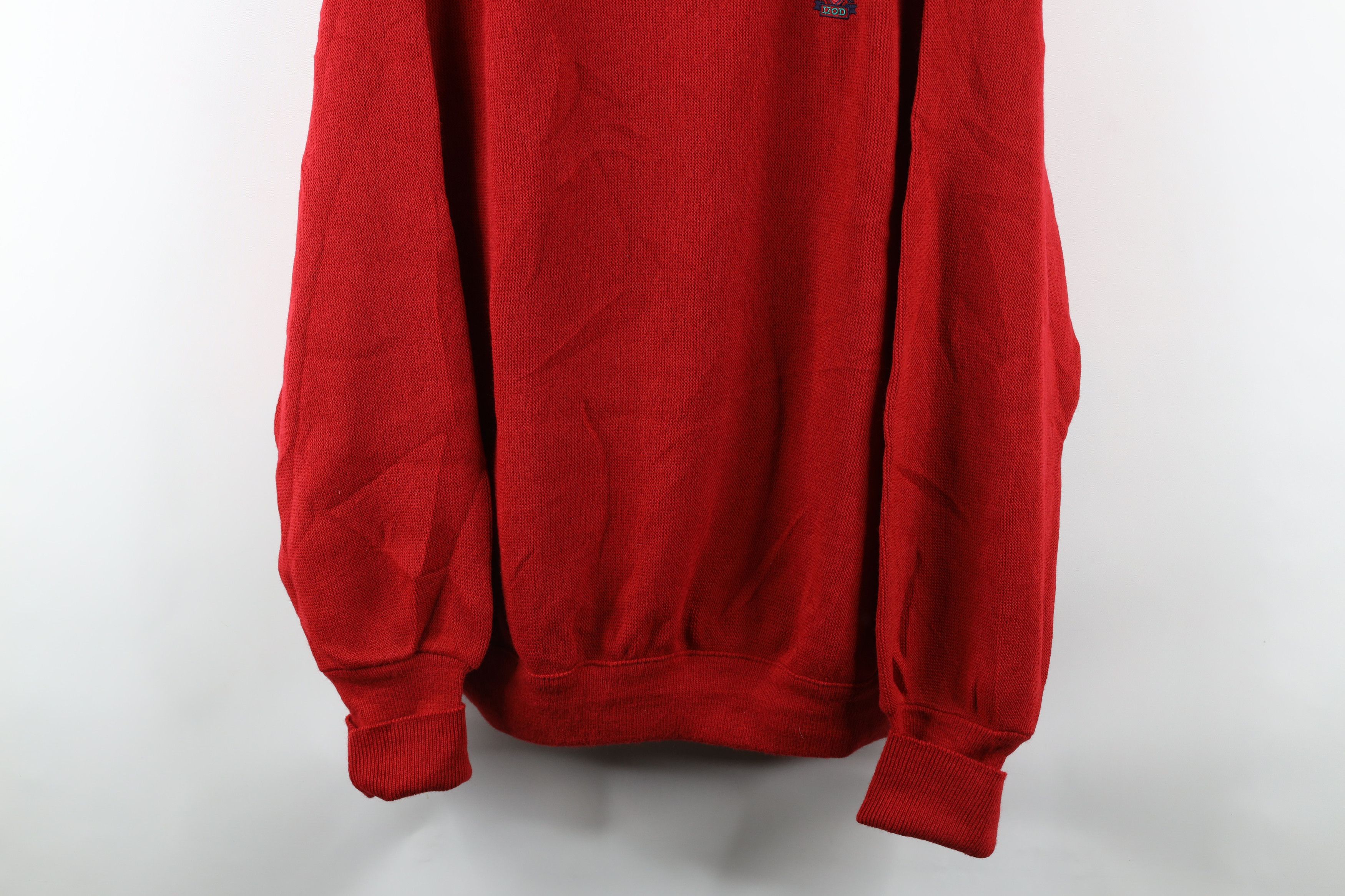 Izod Vintage 70s Izod Knit V-Neck Sweater Red Acrylic USA Size US XL / EU 56 / 4 - 3 Thumbnail