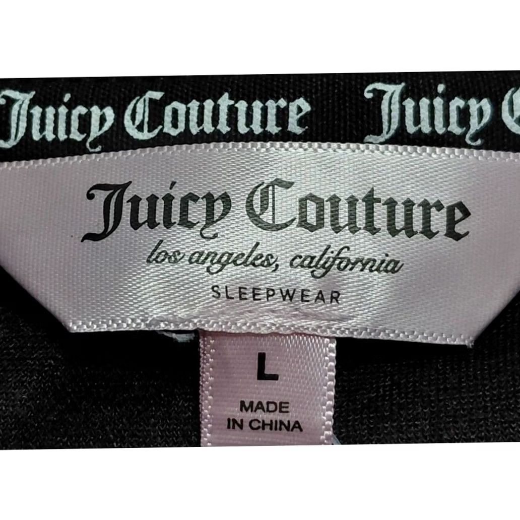 Juicy Couture Juicy Couture Velour Top Black Solid Long Sleeve Pullover L Women Sleepwear Shirt Size L / US 10 / IT 46 - 6 Thumbnail