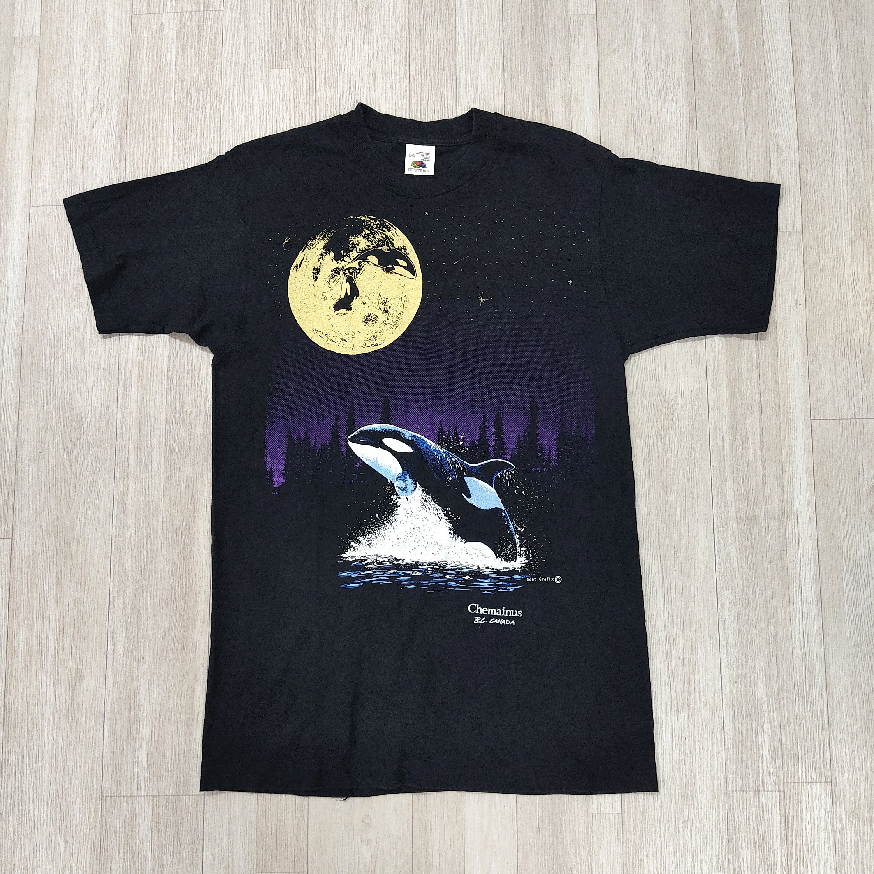 Fruit Of The Loom × Habitat Vintage 80s ORCA Chemainus B.C Canada T-shirt Size US L / EU 52-54 / 3 - 2 Thumbnail
