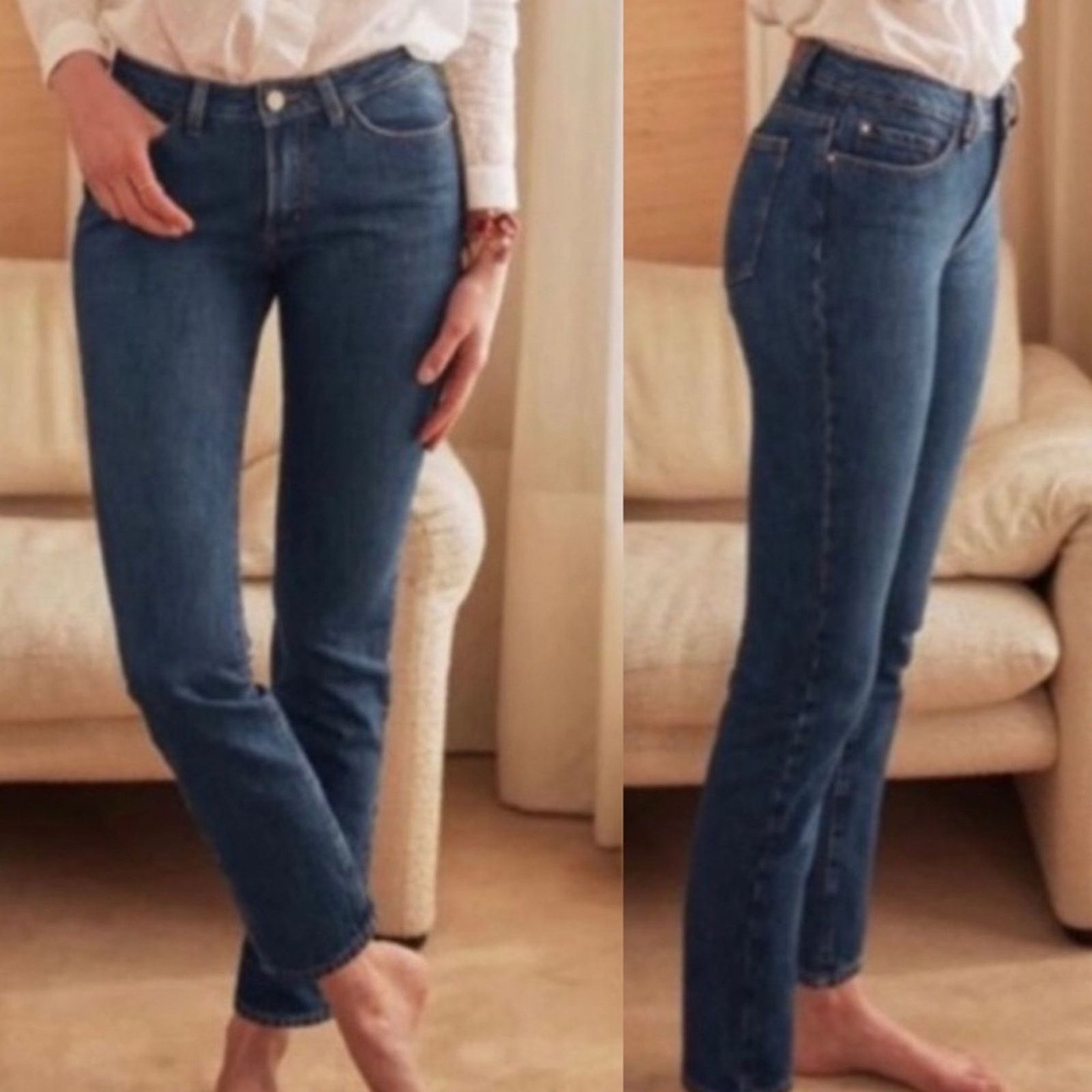 Sezane Sezane $228 Denim Slim Straight Jeans High Rise Women's 27 Size 27" / US 4 / IT 40 - 4 Thumbnail