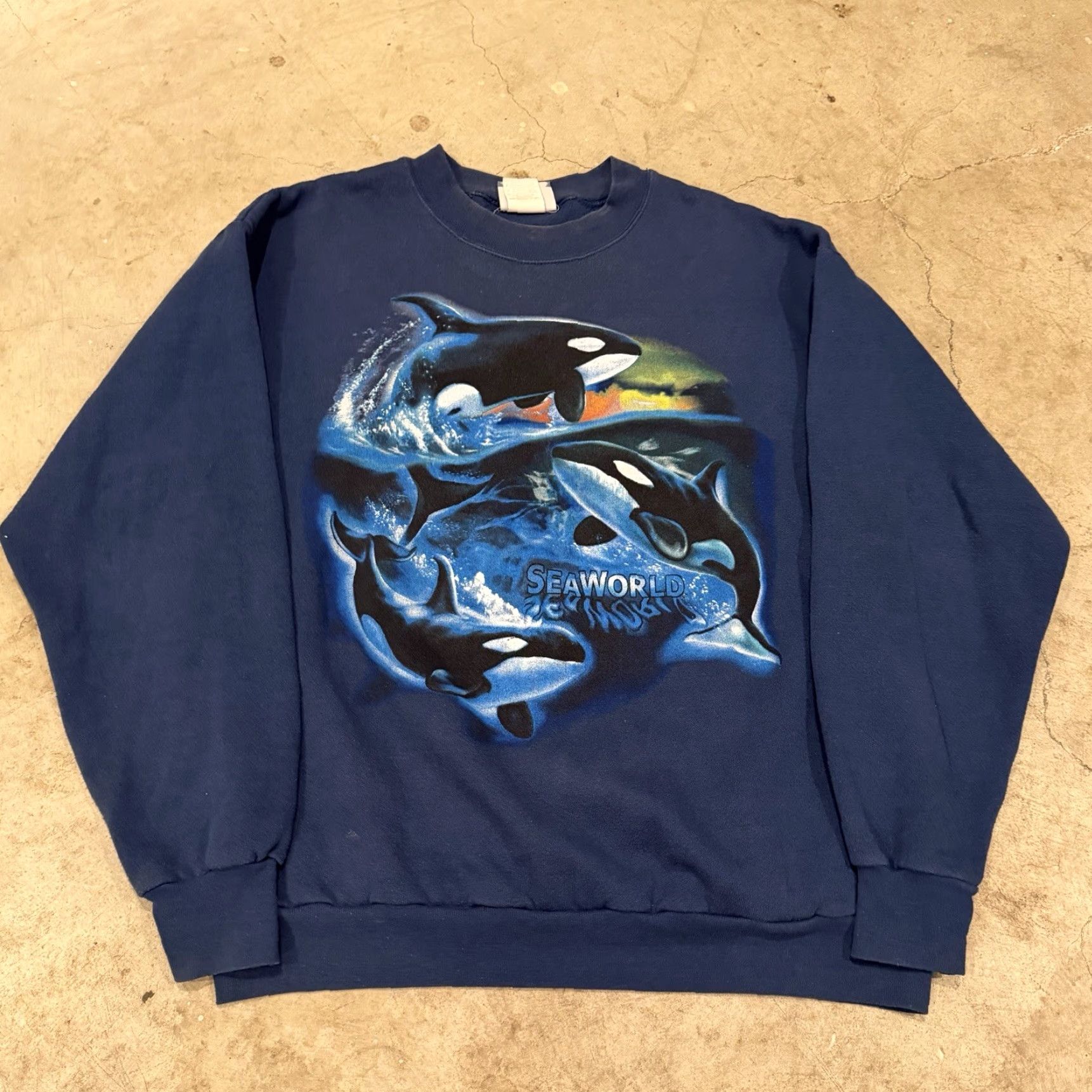 Lee VINTAGE Lee Sweatshirt Men L Blue Nature Outdoors Crewneck USA 90s Sports Graphic Print Size US L / EU 52-54 / 3 - 2 Thumbnail