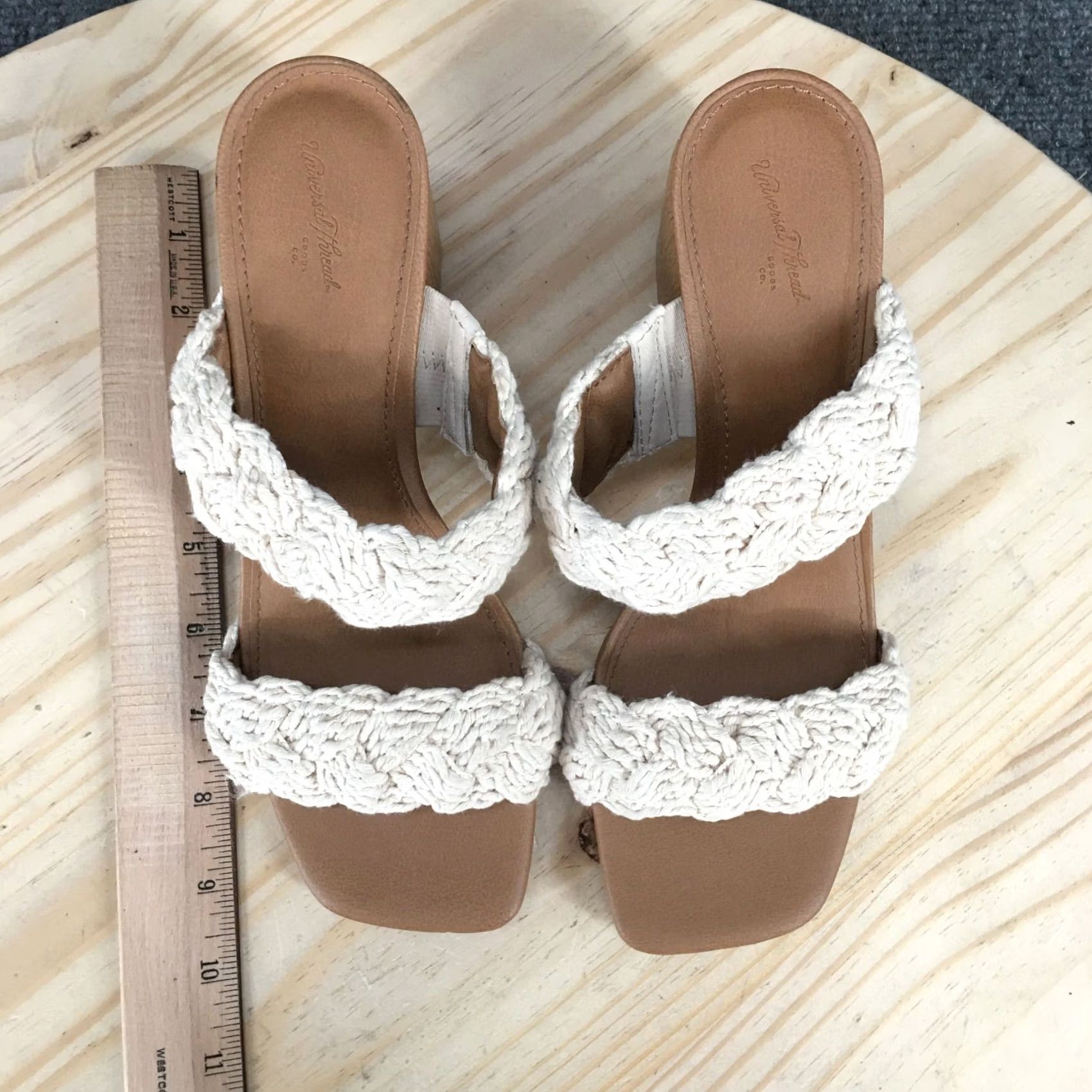 Vintage Universal Thread Sandals White Mule Slide Womens 8 Casual Open Footwear Size US 8 / IT 38 - 5 Thumbnail