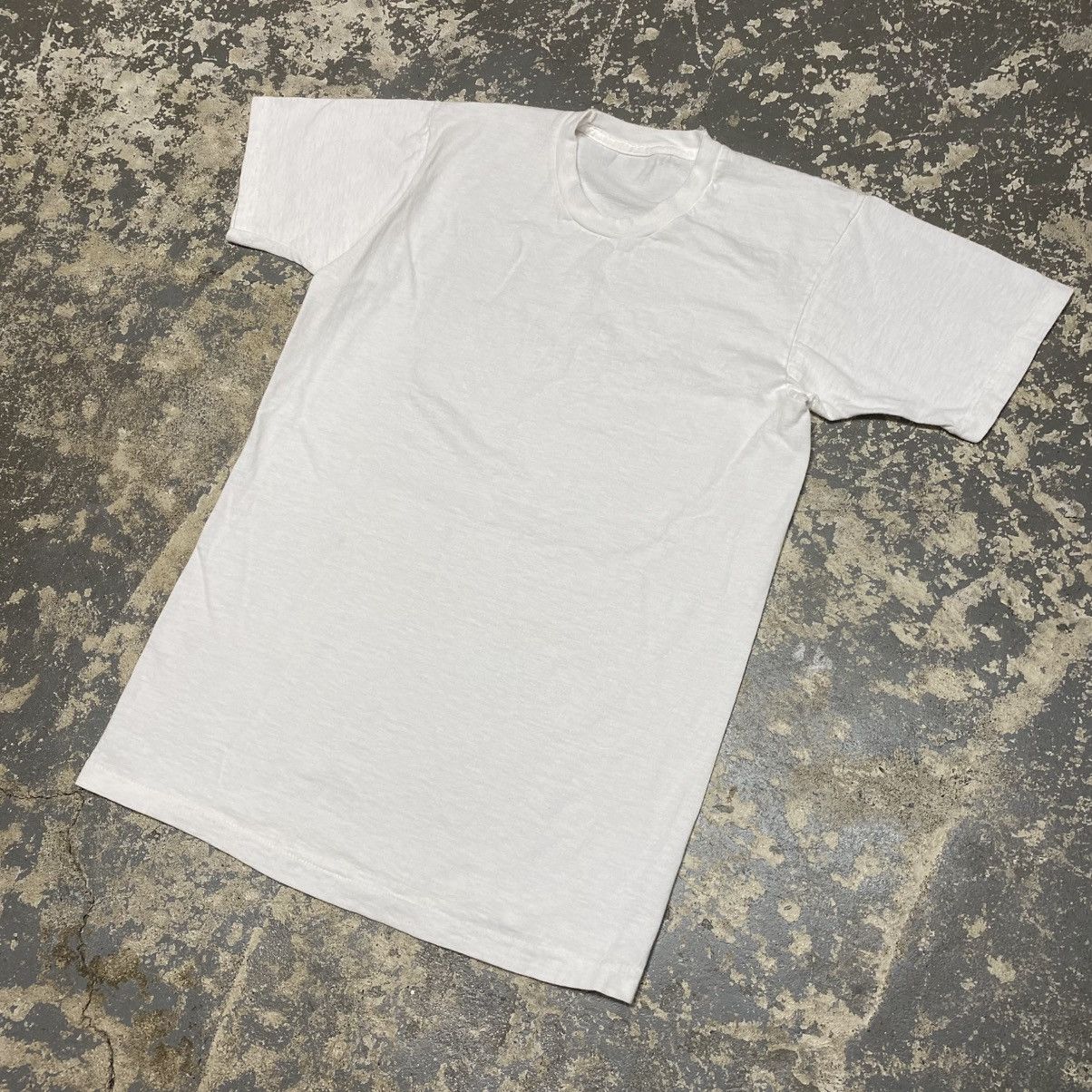 Unsound Rags × Vintage Vintage White Blank 90s Single Stitch Tshirt Size US M / EU 48-50 / 2 - 2 Thumbnail