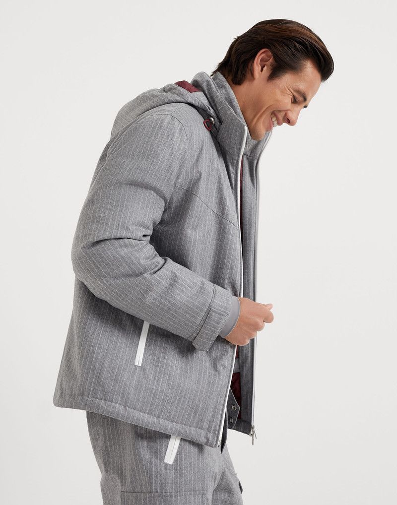 Brunello Cucinelli o1w1db10226 Padded Jacket in Grey/Natural Size US S / EU 44-46 / 1 - 2 Thumbnail