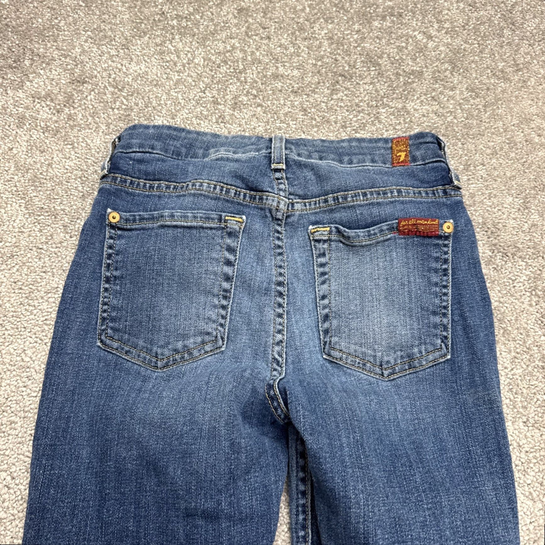 7 For All Mankind VINTAGE None Jeans Womens 24 Blue Low Rise Ankle Skinny Denim Casual Streetwear 90s Girls Size 42" / US 20 - 4 Thumbnail