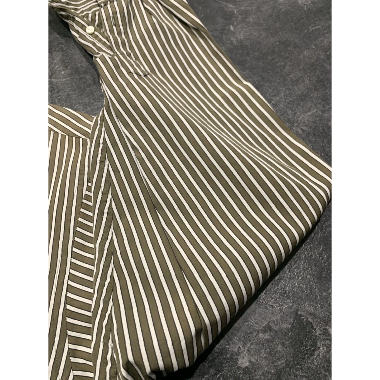 Roundtree & Yorke VINTAGE Roundtree & Yorke Mens Shirt L Brown Striped Pocket Button Up L/S 80s Two Ply Mens Size US L / EU 52-54 / 3 - 2 Thumbnail