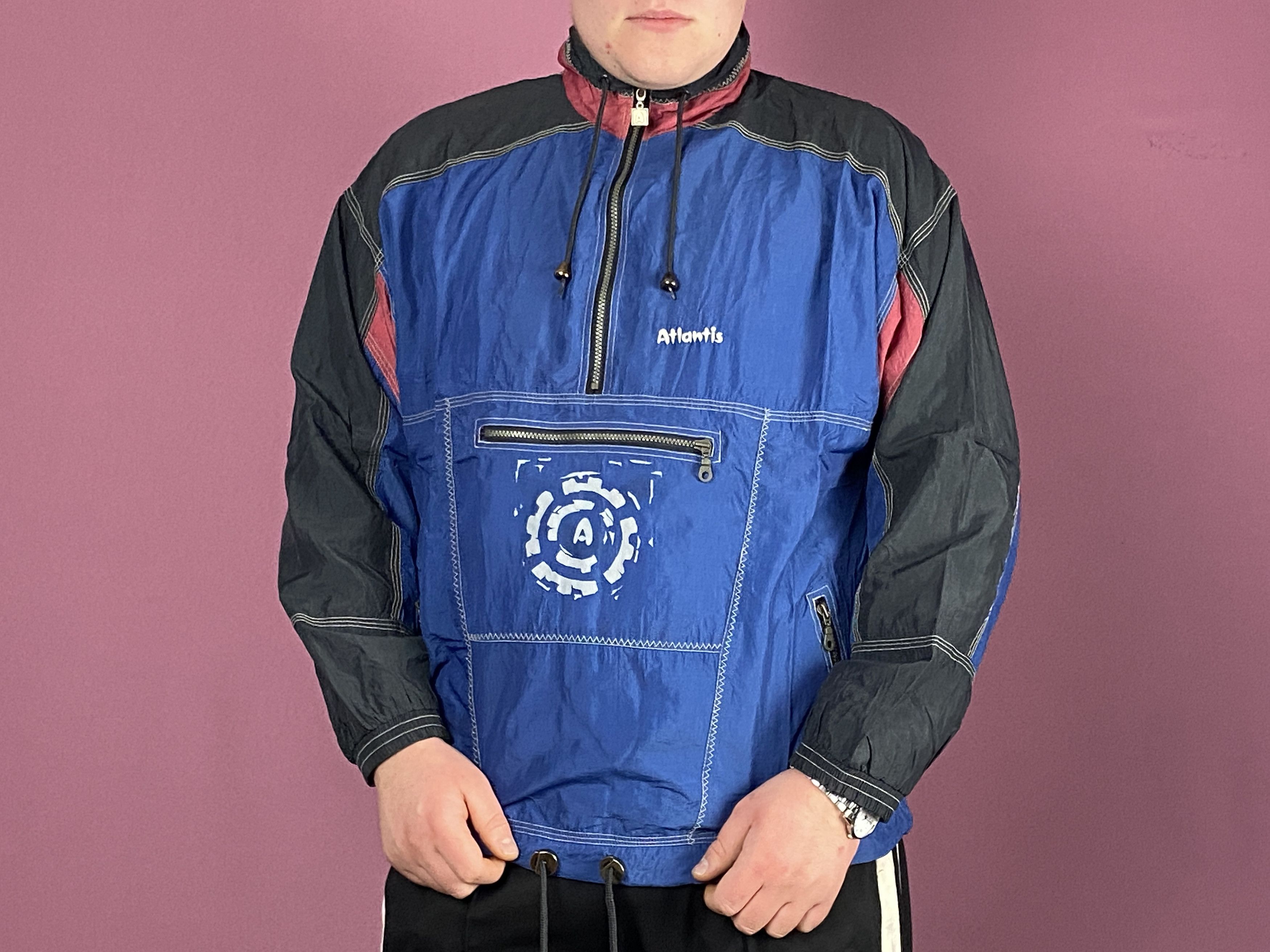 Vintage 90s Atlantis Vintage Men's Windbreaker Jacket - XL Size US XL / EU 56 / 4 - 4 Thumbnail
