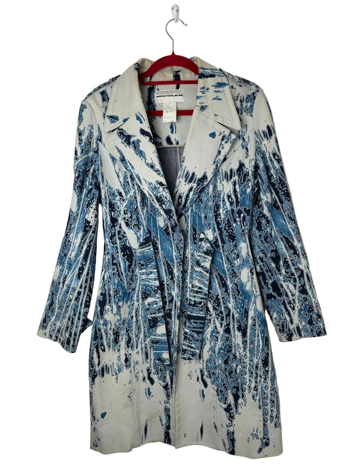 Thierry Mugler Mugler 1990'S Water Print Trench Coat Size M / US 6-8 / IT 42-44 - 3 Thumbnail