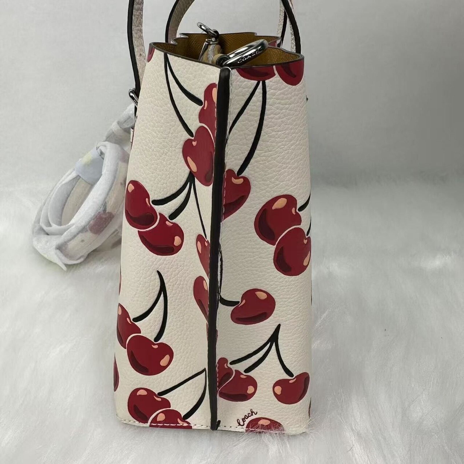 Coach Coach Mollie Tote Bag 25 Crossbody Cherry Print Leather NWT Size ONE SIZE - 3 Thumbnail
