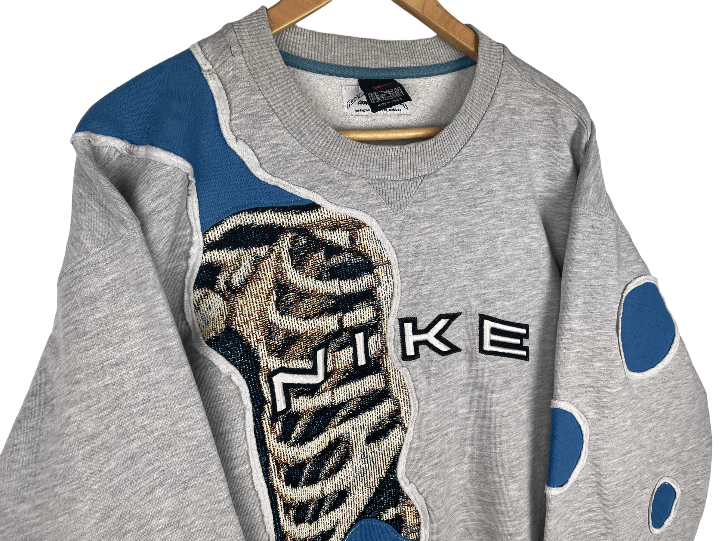 Nike Nike Custom (Skeleton) Vintage Sweatshirt Size US XL / EU 56 / 4 - 2 Thumbnail