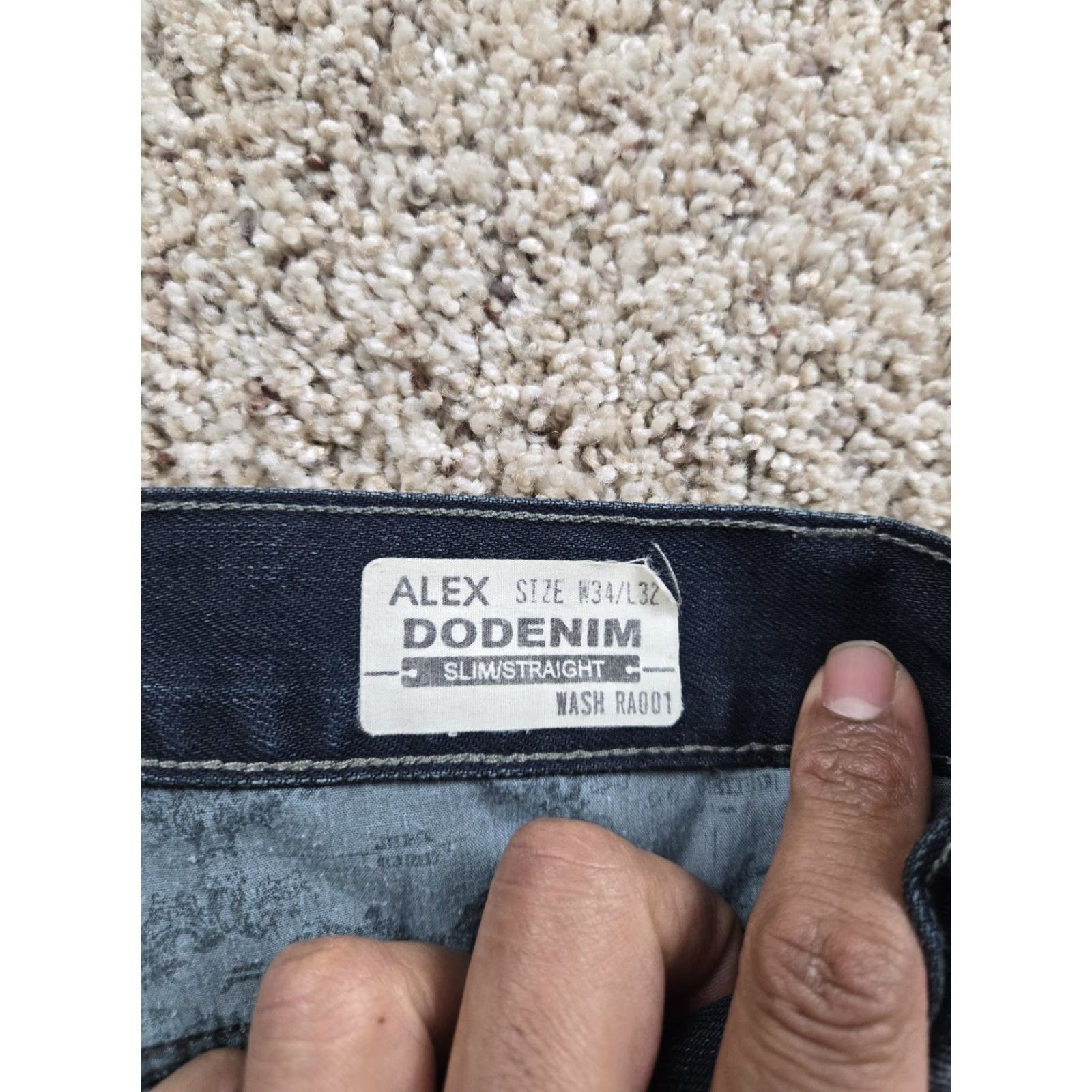 Denime DoDenim Alex Jeans Slim Straight Leg 34x32 Mens Denim Distressed 5-Pocket Design Jeans Size US 34 / EU 50 - 6 Thumbnail