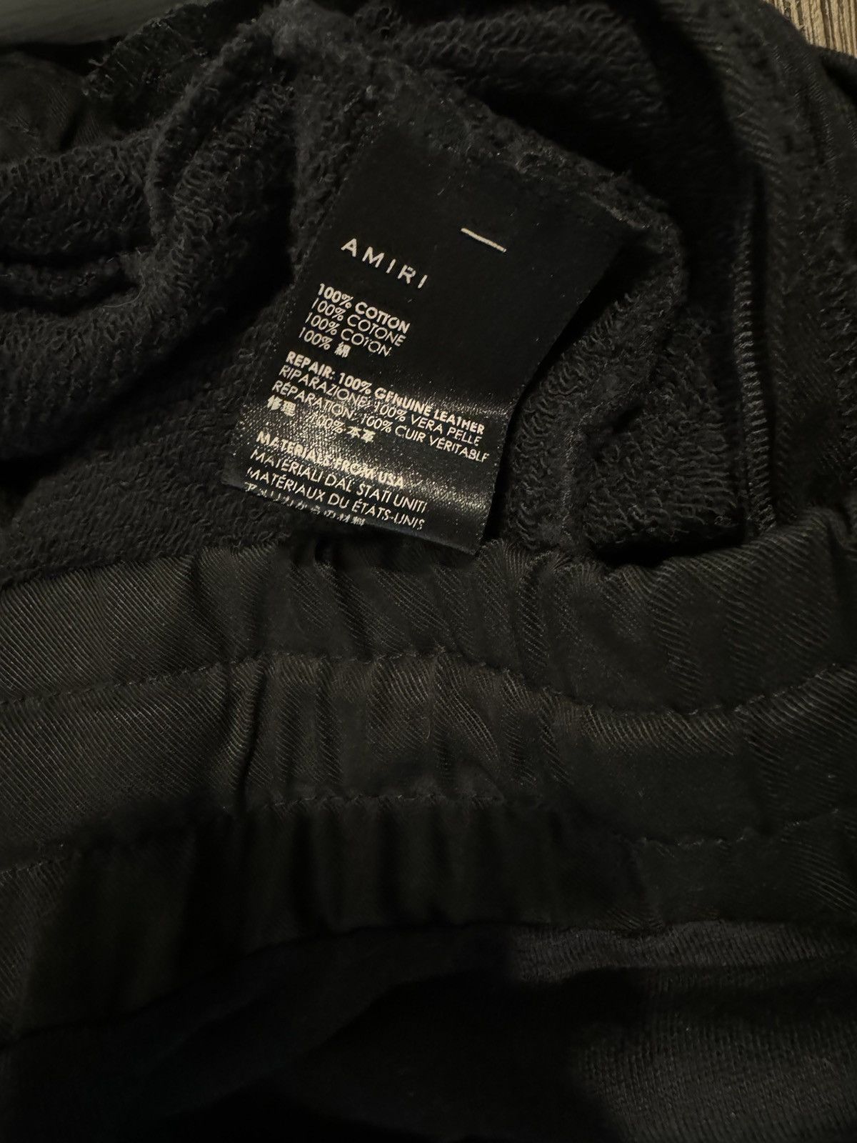 Amiri AMIRI LEATHER PATCH RIPPED SWEATPANTS Size US 32 / EU 48 - 5 Thumbnail