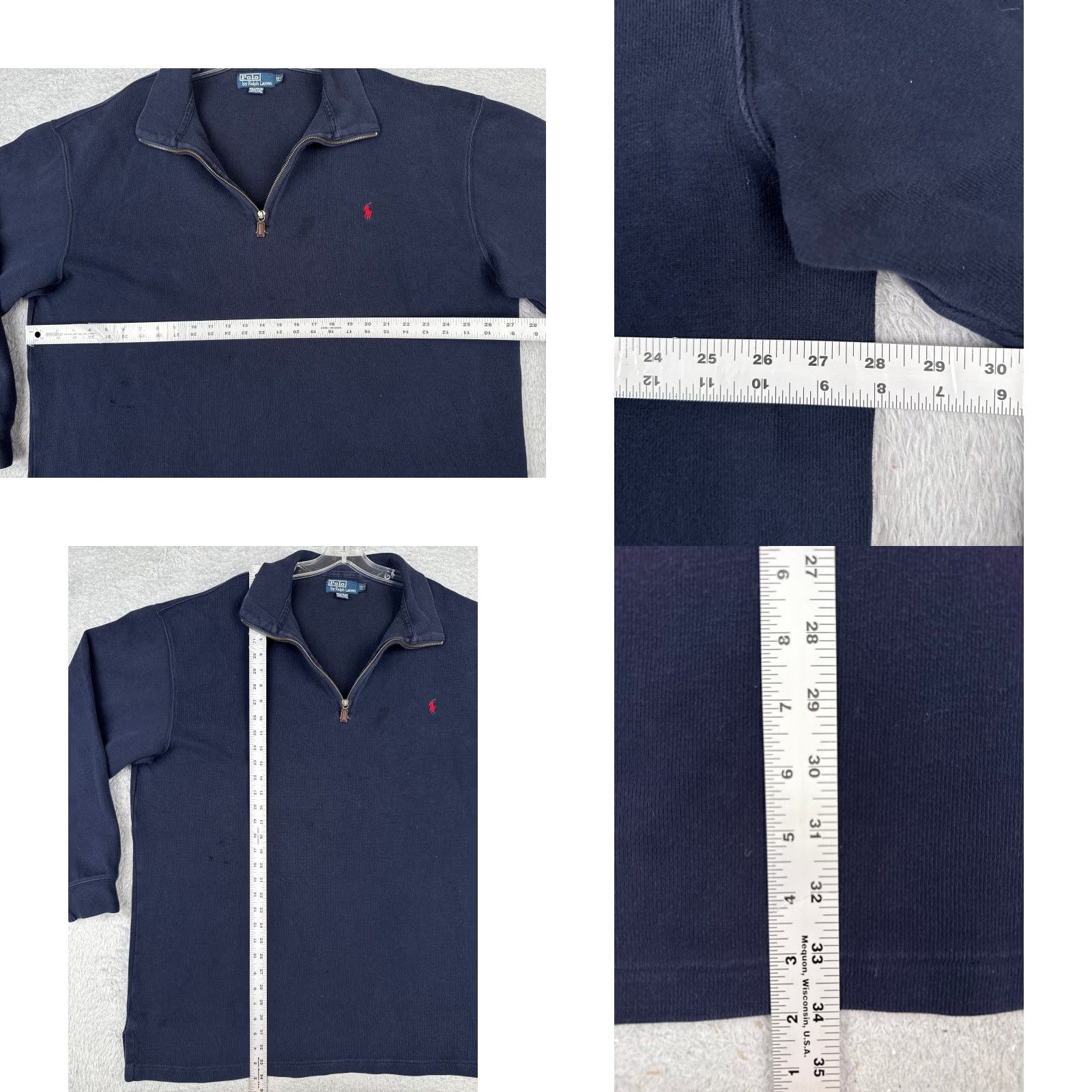 Ralph Lauren VINTAGE Polo Ralph Lauren Sweater Shirt Casual Men 2XLT Blue 1/4 Zip Mock Neck Pullover Embroidered Logo Chest 52 in Size US XXL / EU 58 / 5 - 8 Thumbnail