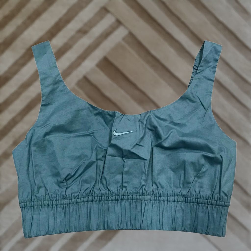 Nike VINTAGE Nike Sportswear Poplin Cropped Tank Top Teal Smocked XS HM6973 Size XS / US 0-2 / IT 36-38 - 1 Thumbnail
