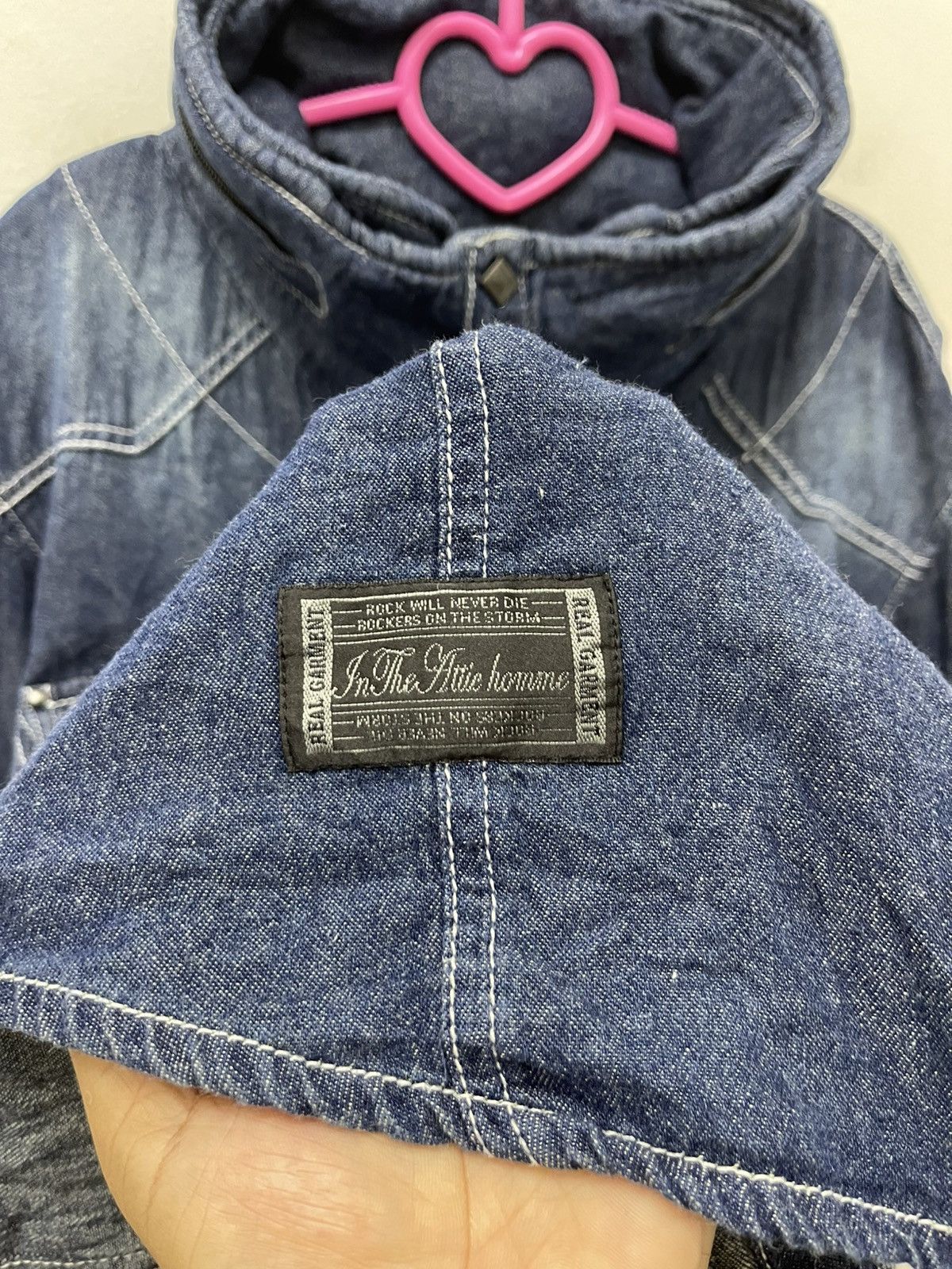 In The Attic Rare Vintage IN THE ATTIC Double Button Double Collar Hoodie Size US L / EU 52-54 / 3 - 2 Thumbnail
