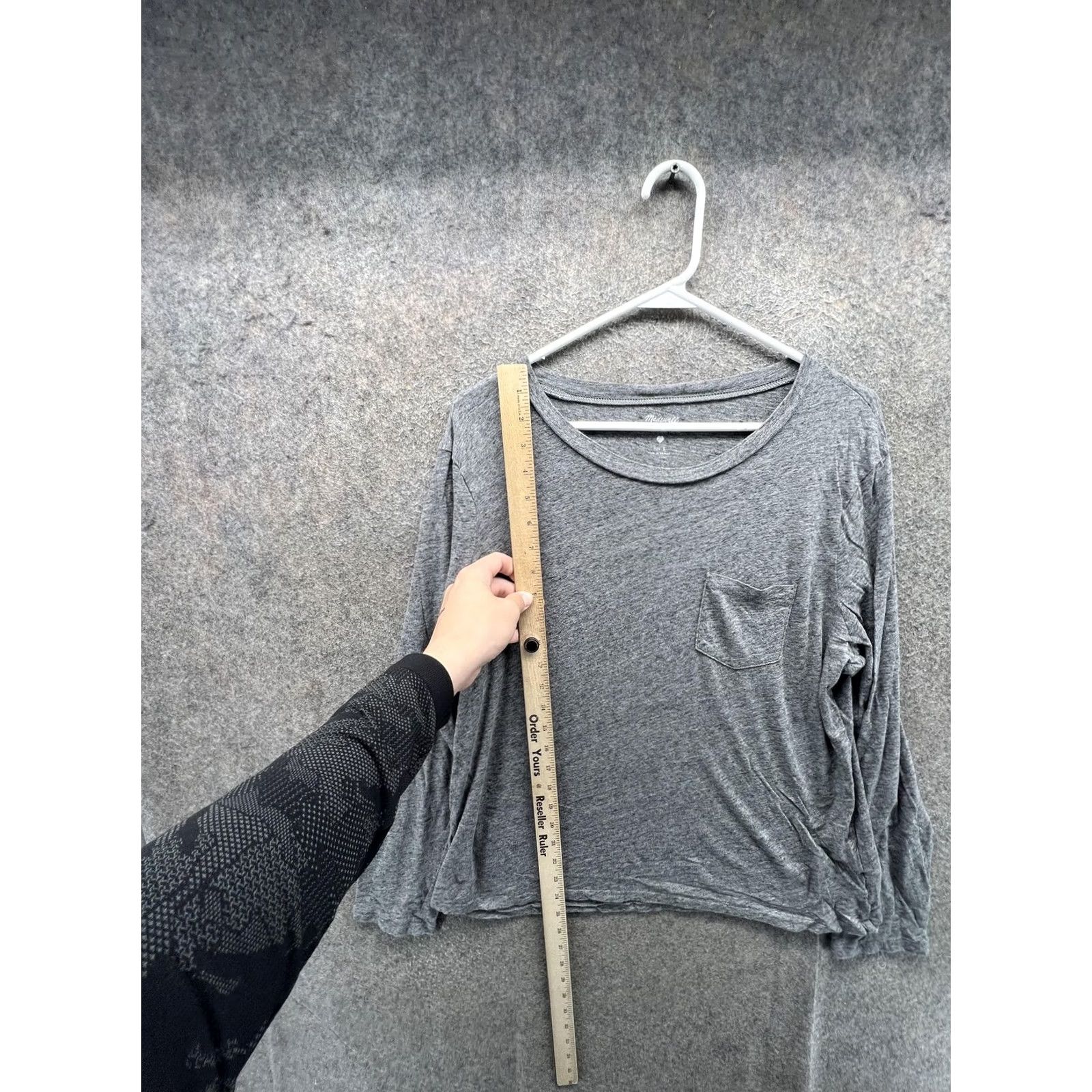Madewell Madewell Shirt Womens L Gray Scoop Neck Long Sleeve Pocket Jersey Tee Top Size L / US 10 / IT 46 - 6 Thumbnail