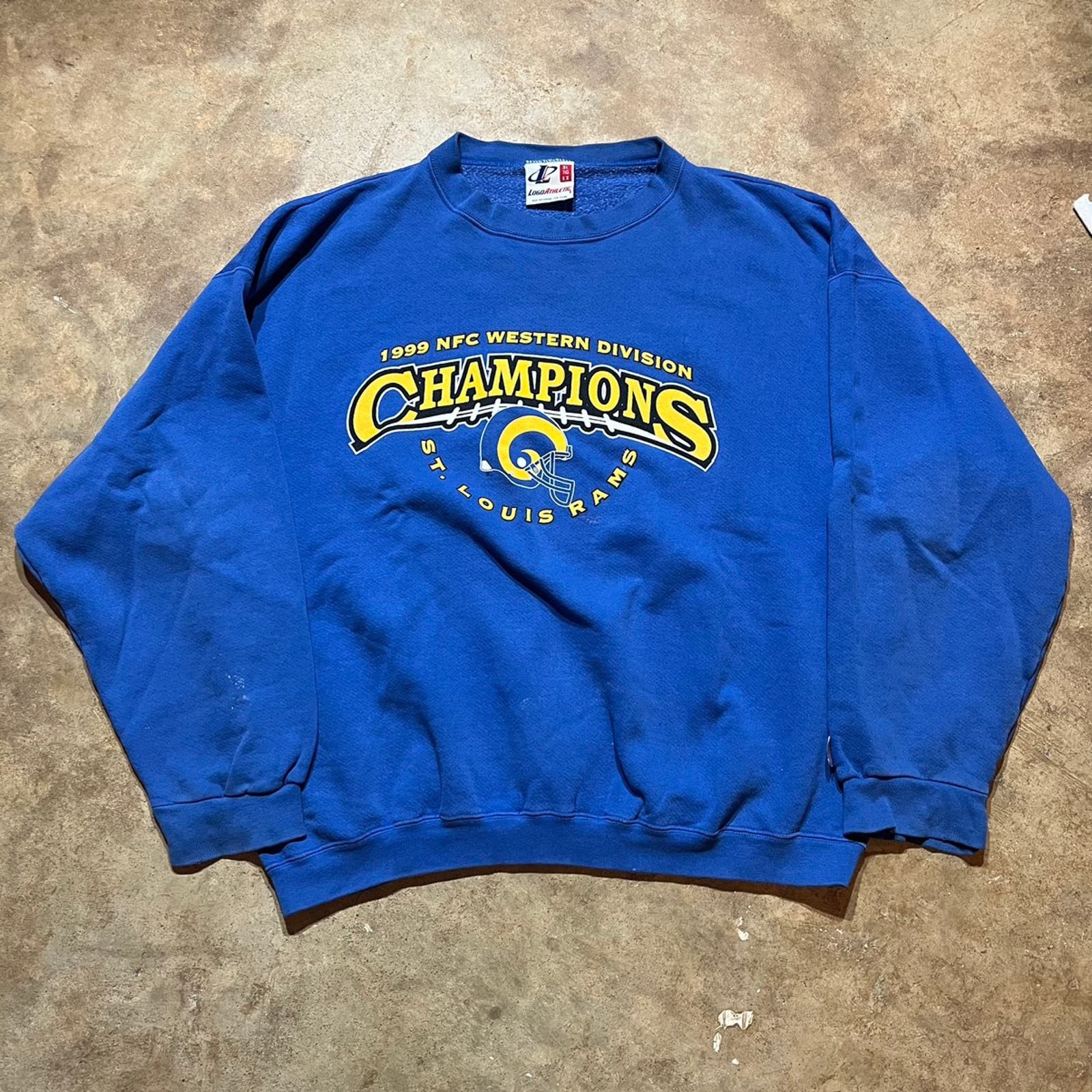 Vintage Vintage 1999 St Louis Rams NFL Champions Sweatshirt Size US XL / EU 56 / 4 - 1 Preview