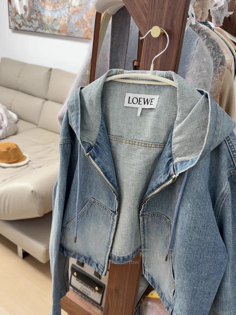 Loewe Loewe Denim Jacket, Short, Hooded Zipper Style, Denim Fabr Size XS / US 0-2 / IT 36-38 - 2 Thumbnail