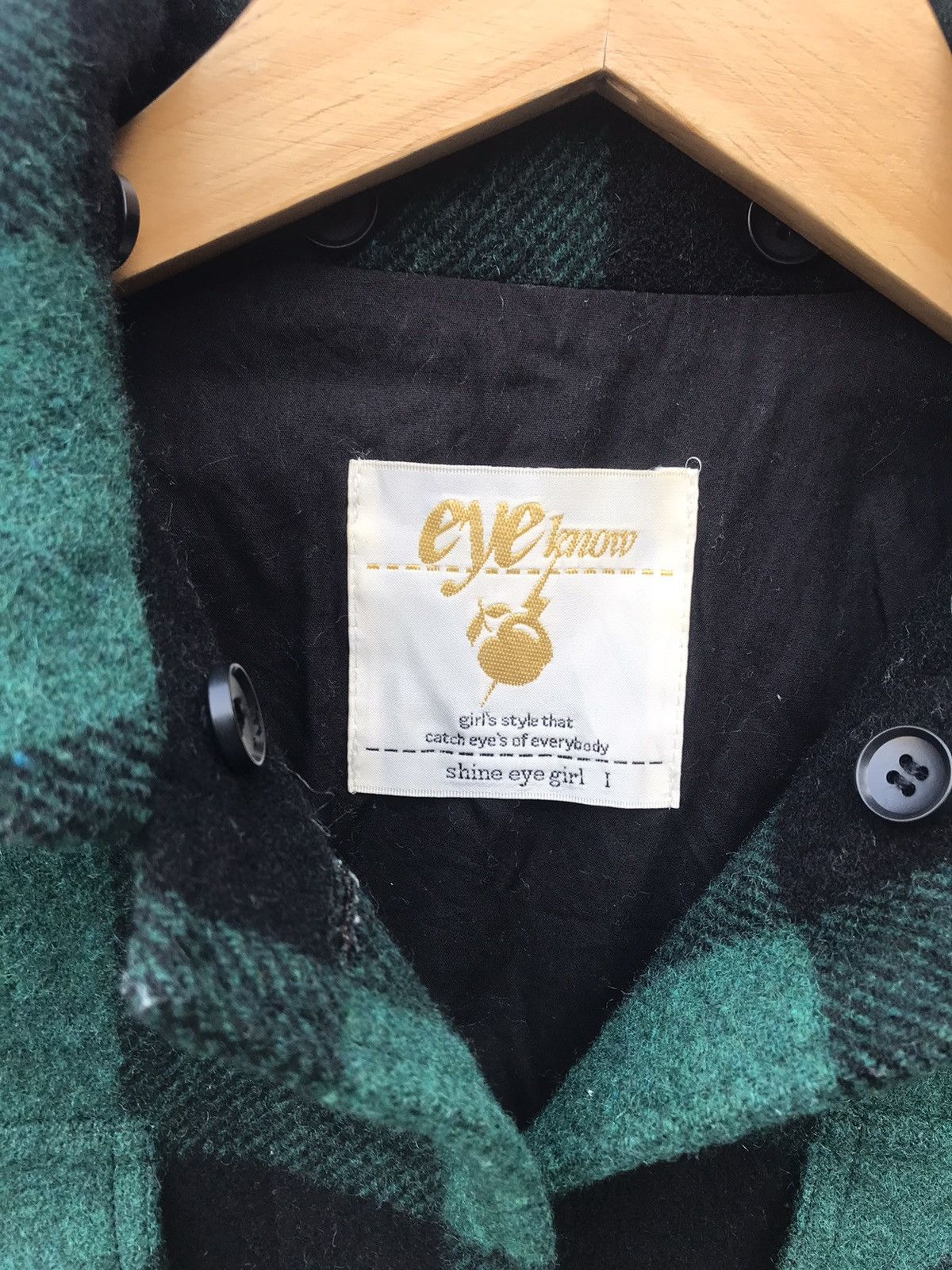 Japanese Brand Eye Know Women Checked Tartan Wool Jacket Size S / US 4 / IT 40 - 2 Thumbnail