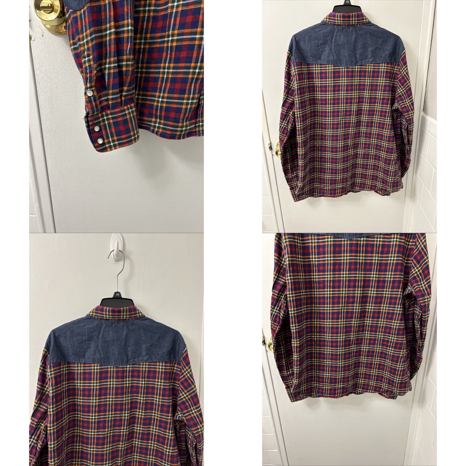 Orvis Orvis Shirt Womens L Multicolor Plaid Snap Button Down Elbow Shoulder Patch L/S Casual Travel Party/Cocktail Jacket Style Outdoor Size L / US 10 / IT 46 - 8 Thumbnail