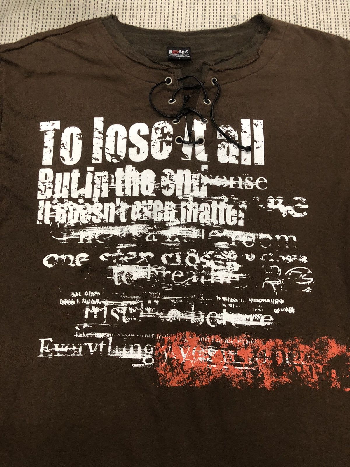 If Six Was Nine 2000s Badger Japanese Punk Laces Poem Ls Tee Size US L / EU 52-54 / 3 - 4 Thumbnail