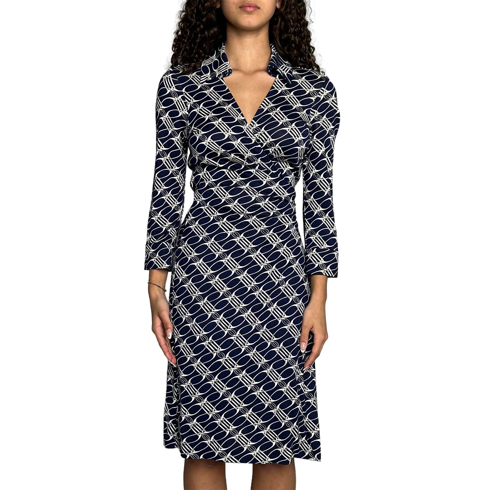 Diane von Furstenberg Blue & White Wrap Dress | Grailed