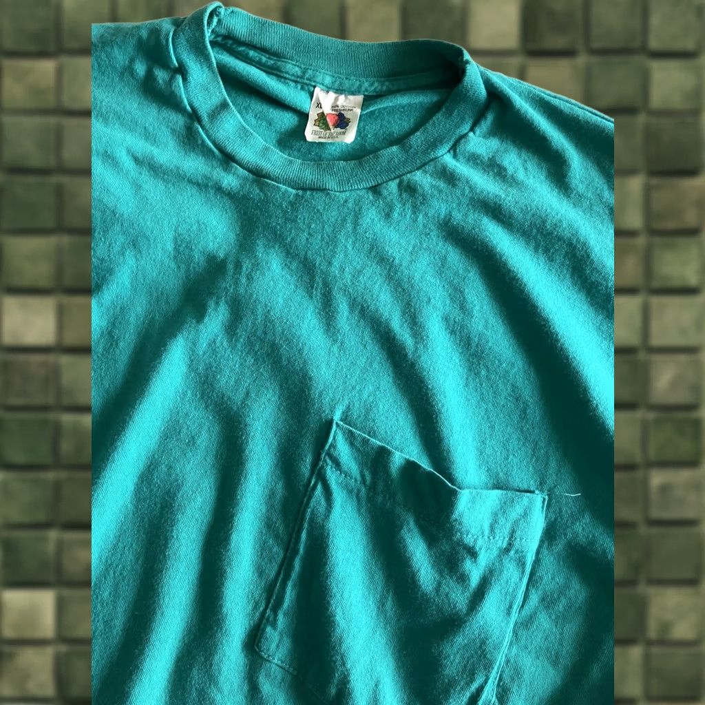 Fruit Of The Loom VINTAGE Fruit of the Loom T-Shirt Men’s XL Crewneck Pocket Tee Teal Made In USA Size US XL / EU 56 / 4 - 1 Thumbnail