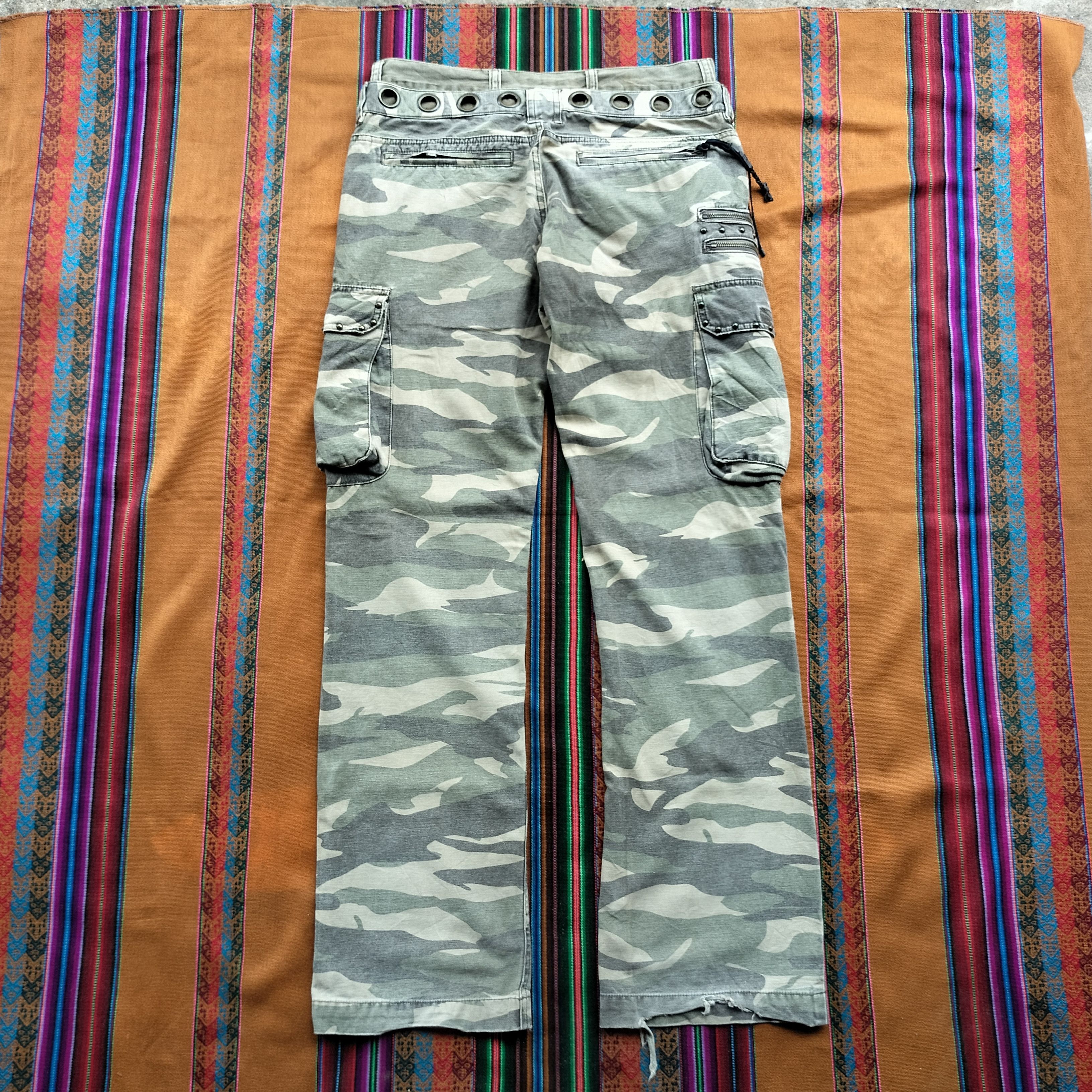 GOA double waist studded flare cargo pants Size US 31 - 2 Thumbnail