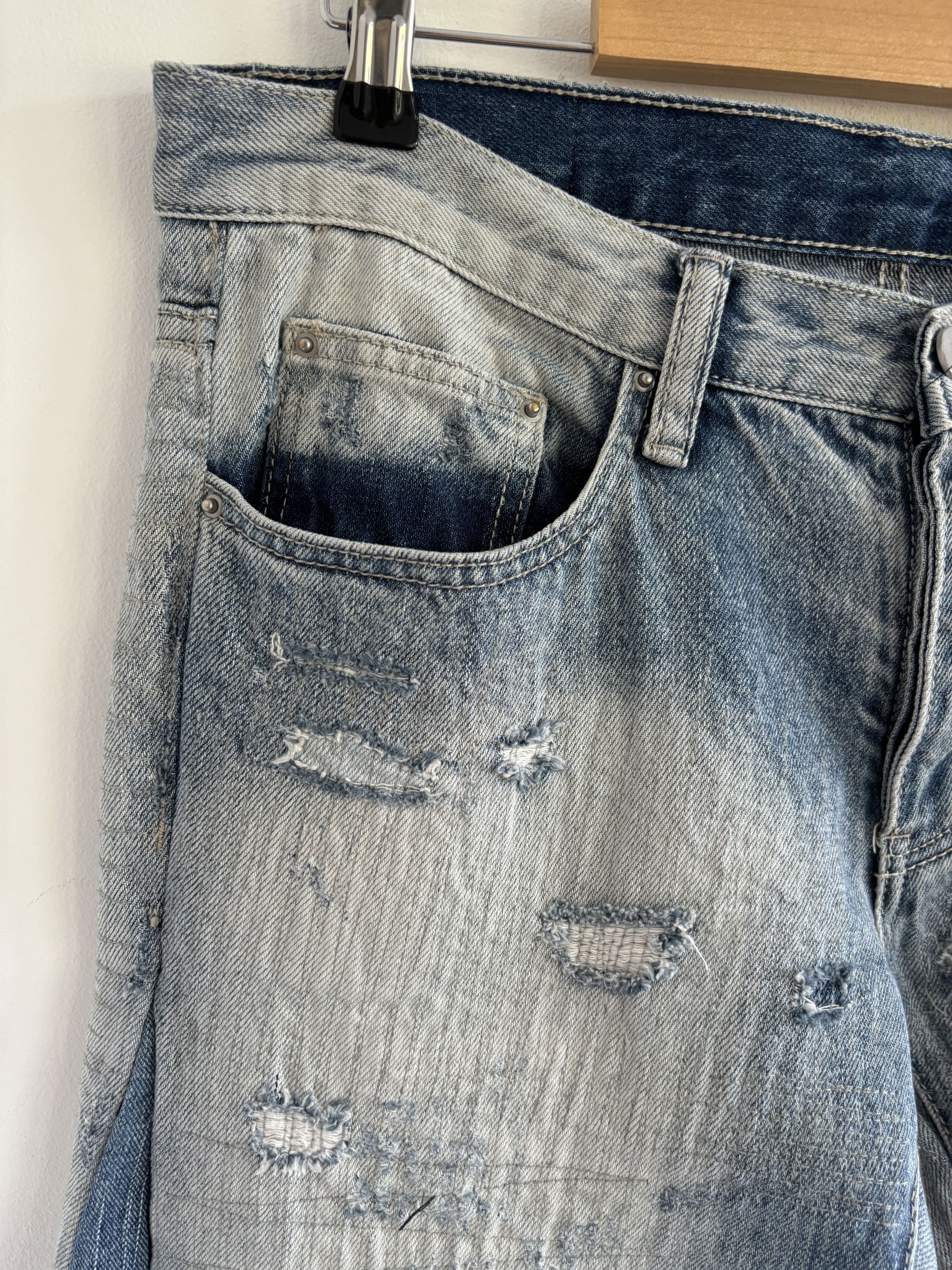 Other Custom Made Flared Distressed Boro Washed Jeans Size US 31 - 4 Thumbnail